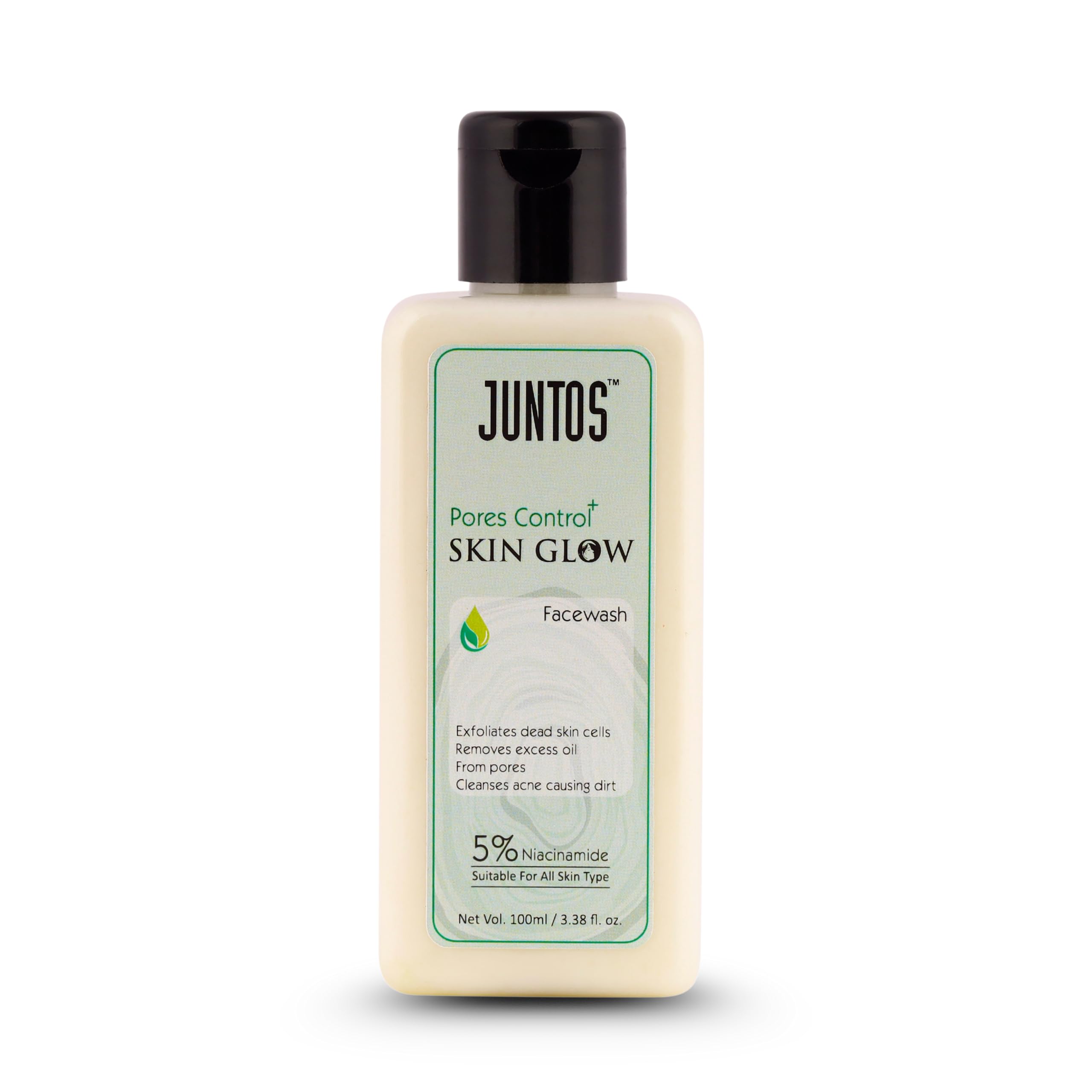 Juntos Pores Control Skin Glow Face Wash With 5% Niacinamide | Deep Cleansing, Oil Control & Acne Dirt Removal | Exfoliates Dead