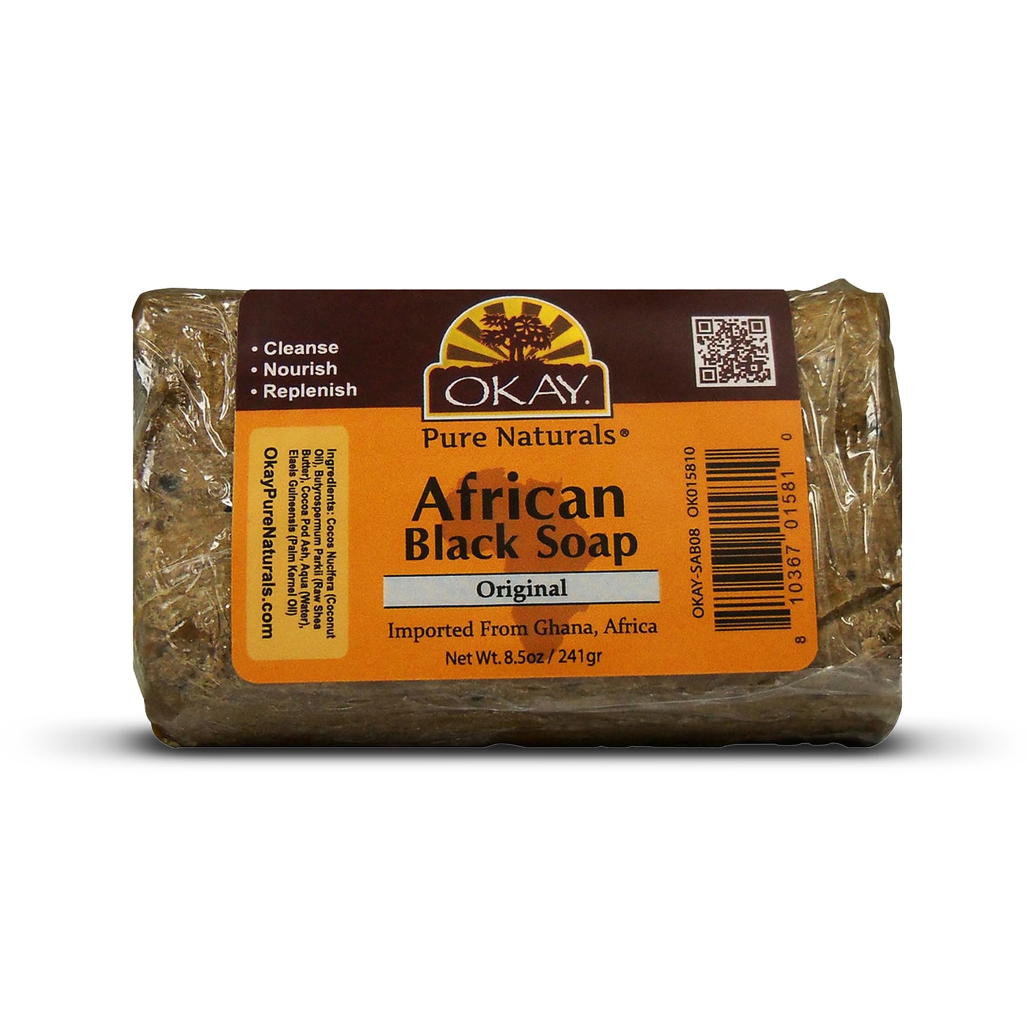 Okay African Black Original Soap 8.5Oz / 241Gr