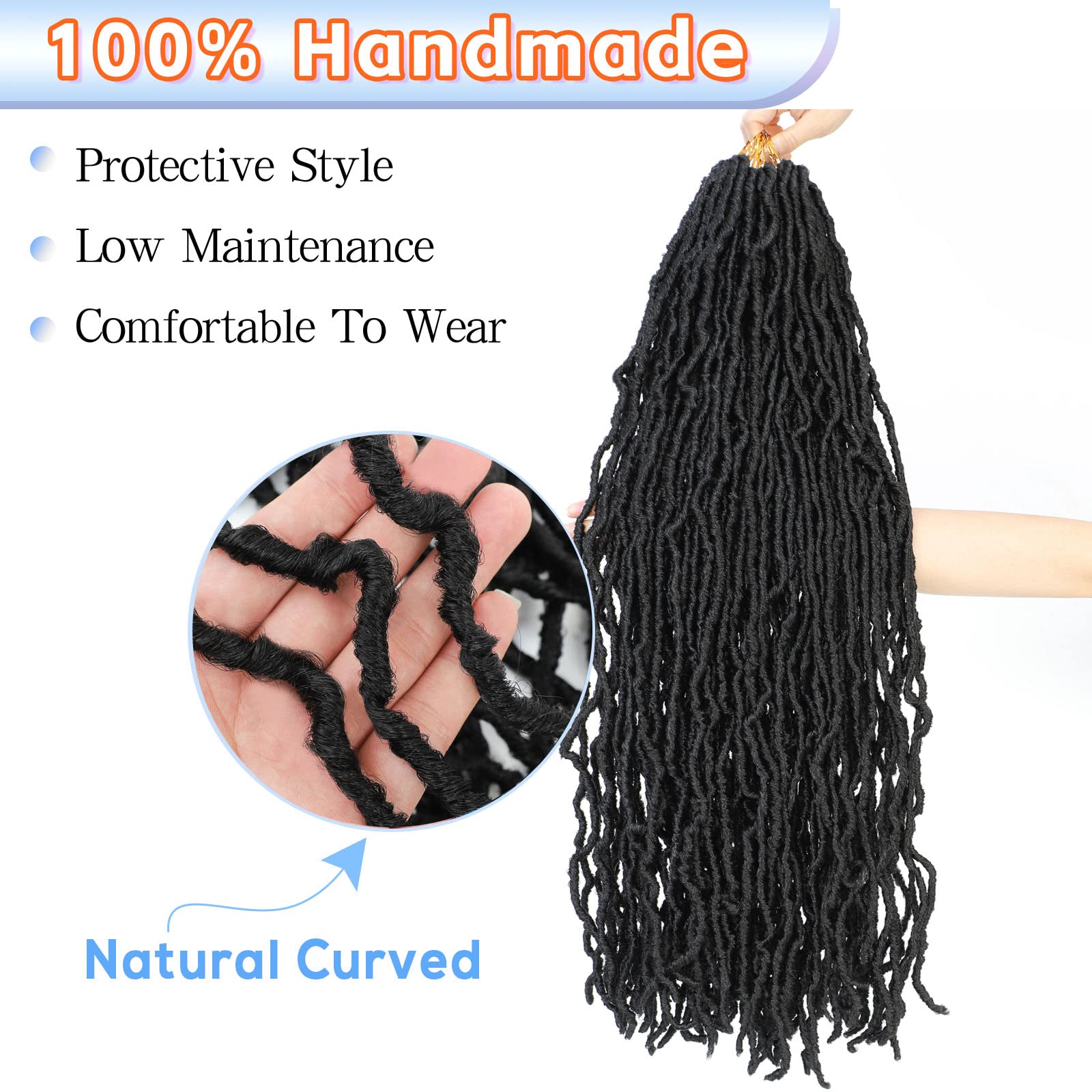 Faux Locs 26 Inch Soft Locs Curly Crochet Hair 7 Packs Crochet Locs For Black Women Pre Looped Butterfly Loc Goddess Faux Locks