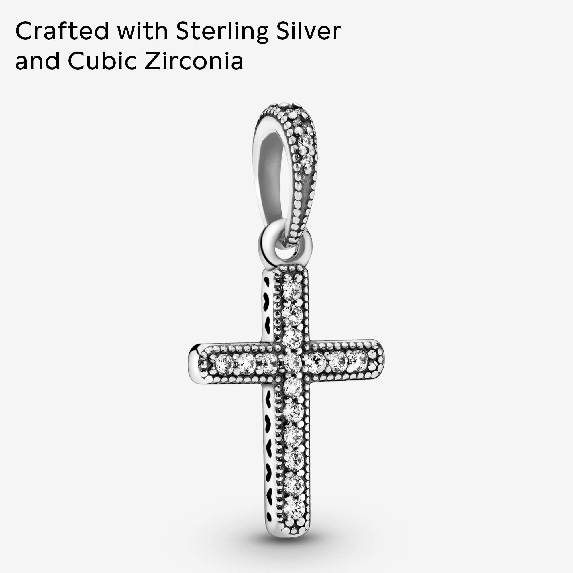 Pandora Jewelry Sparkling Cross Cubic Zirconia Pendant in Sterling Silver