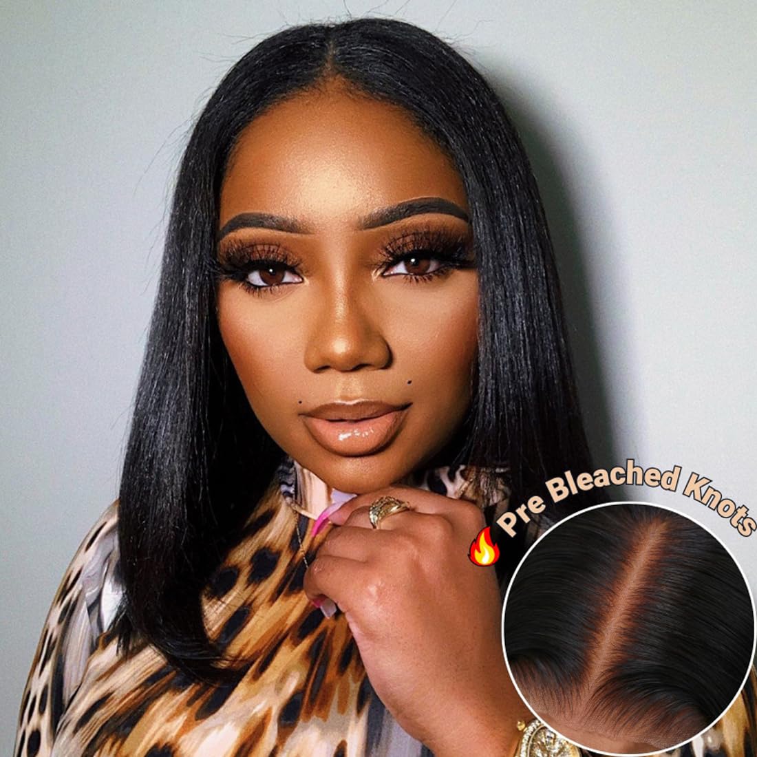 Unice Bye Bye Knots Bob Wig Human Hair Pre-Bleached Invisible Knots 7X5 Lace Front Wigs Human Hair Pre Everything Glueless Wigs