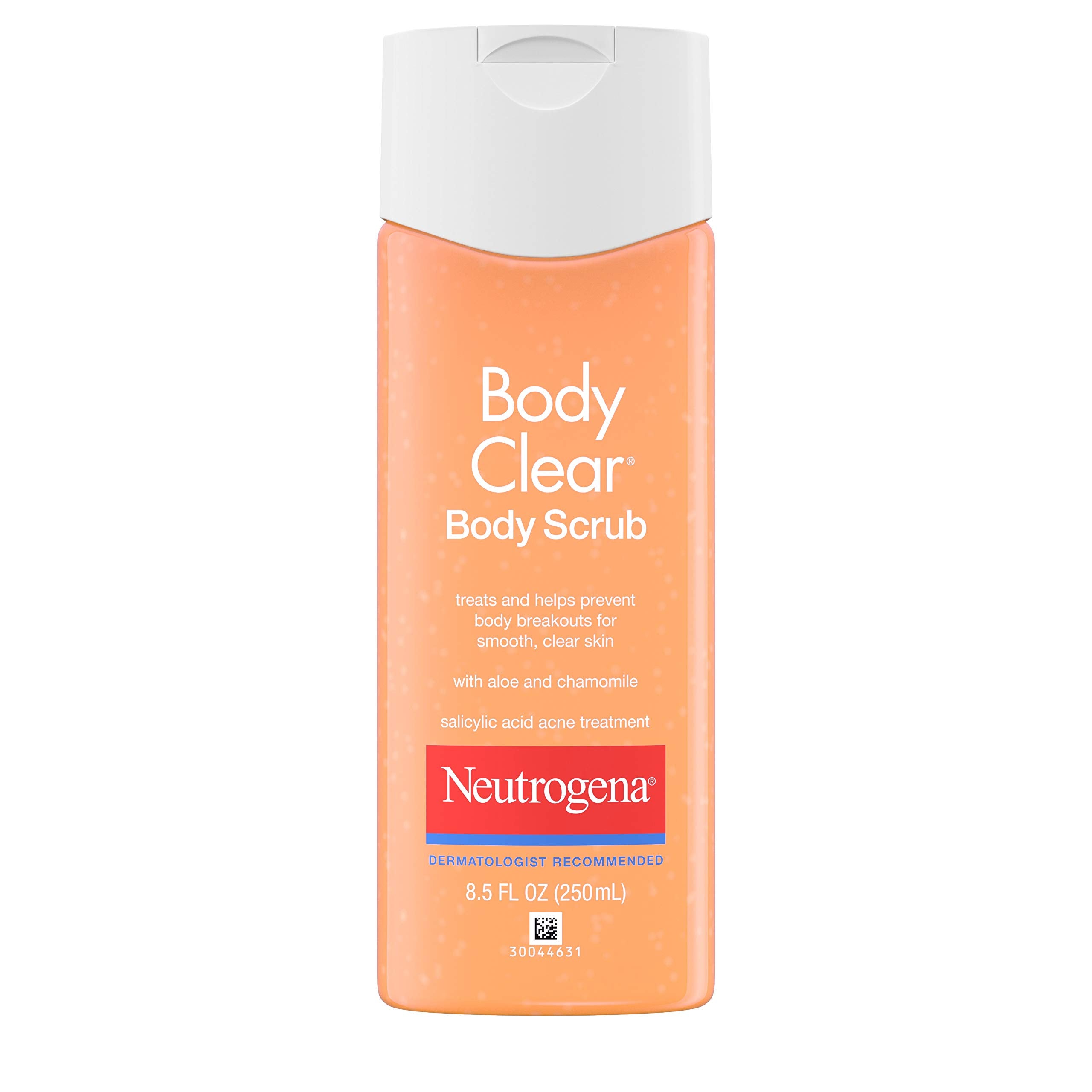 Neutrogena Body Clear Oil Free Acne Body Scrub with Salicylic Acid Acne Treatment Medicine, Exfoliating Salicylic Acid Body Wash