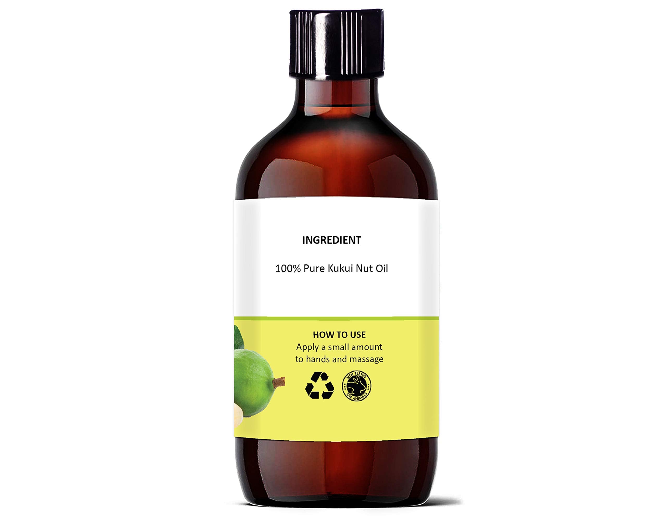 Oslove Organics Pure Kukui Nut Oil-Cold Pressed, use on skin and hair- 4 oz