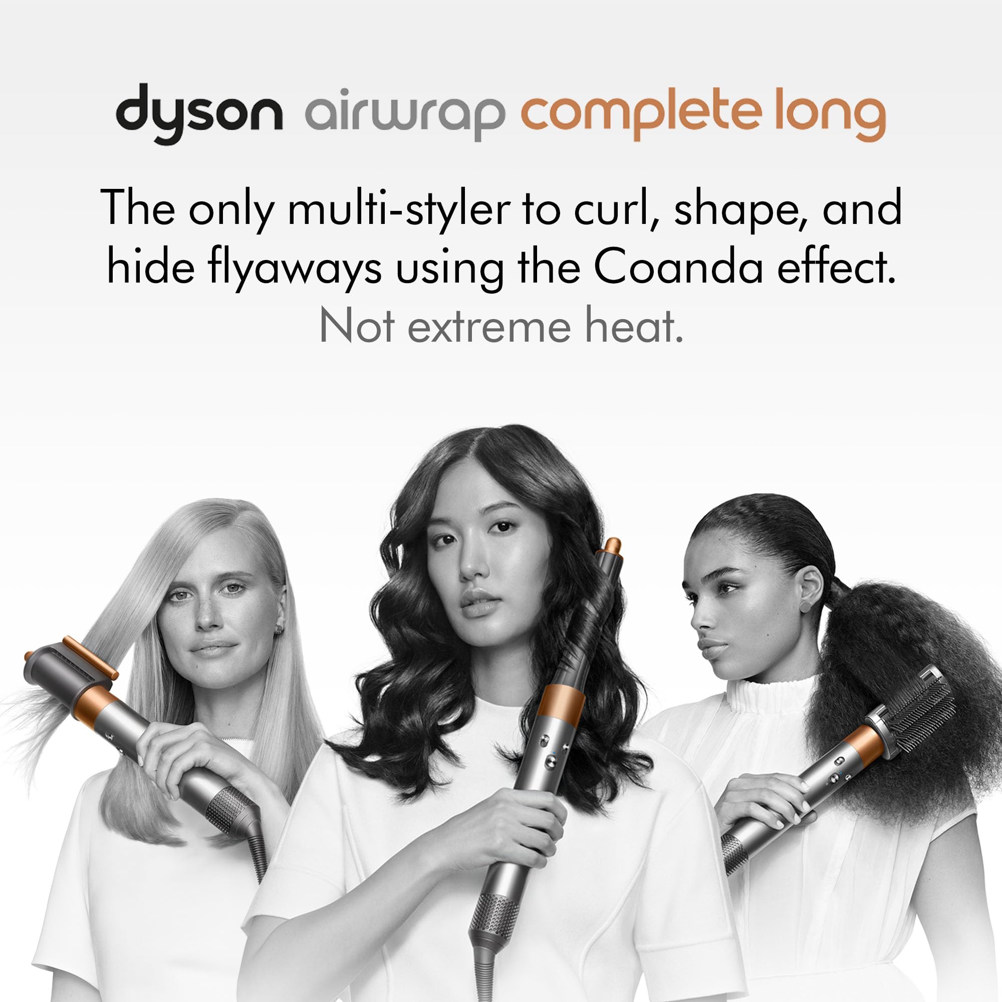 Dyson Airwrap Multi-Styler Complete Long 9 Piece Set - Nickel/Copper, Aluminum, For Straight to Wavy Hair, Model 2540201