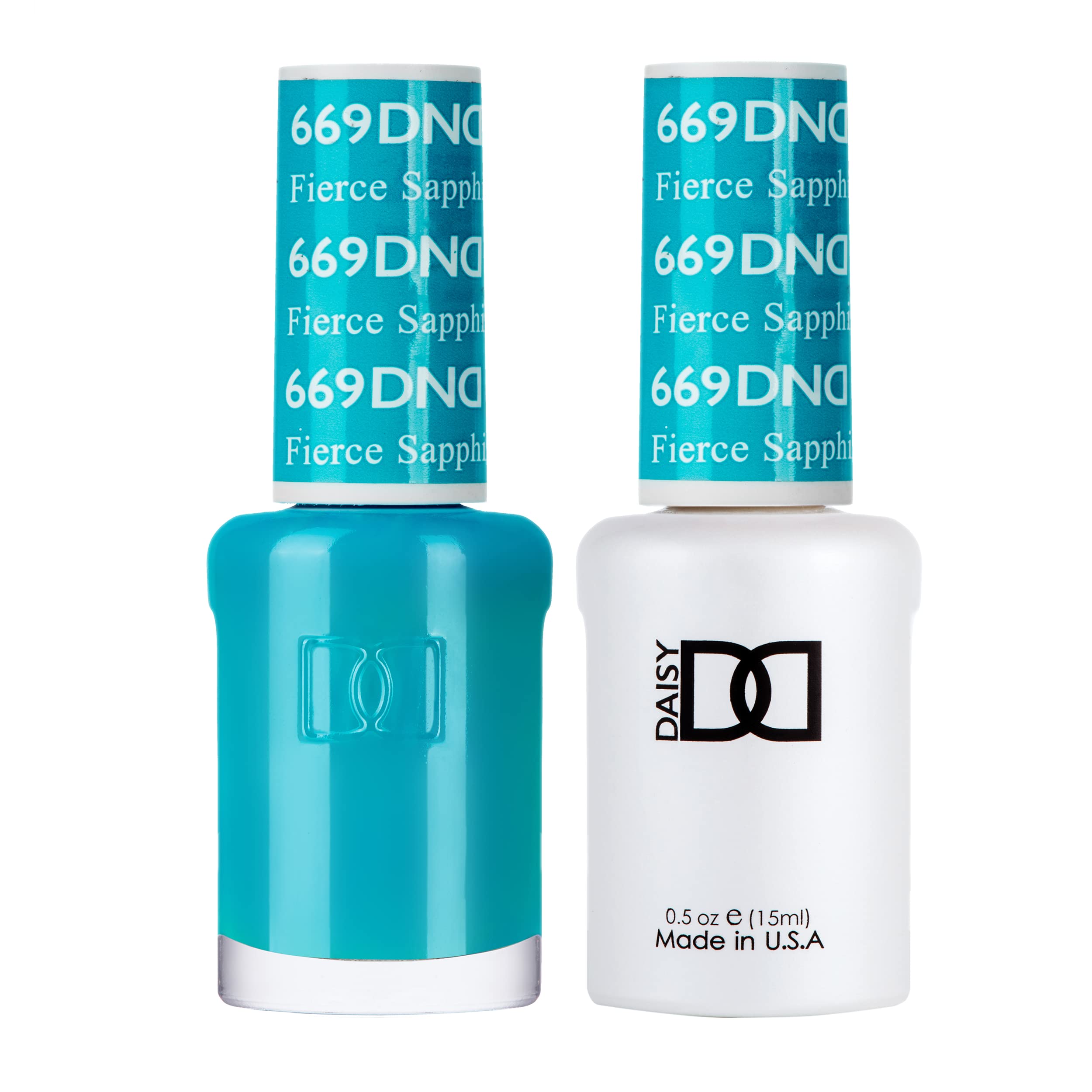DND Gel Polish Set, Blue Collection, UV/LED Gel Polish and Air Dry Nail Lacquer, Matching Chip-Free Polish Duo, 669 Fierce Sapph