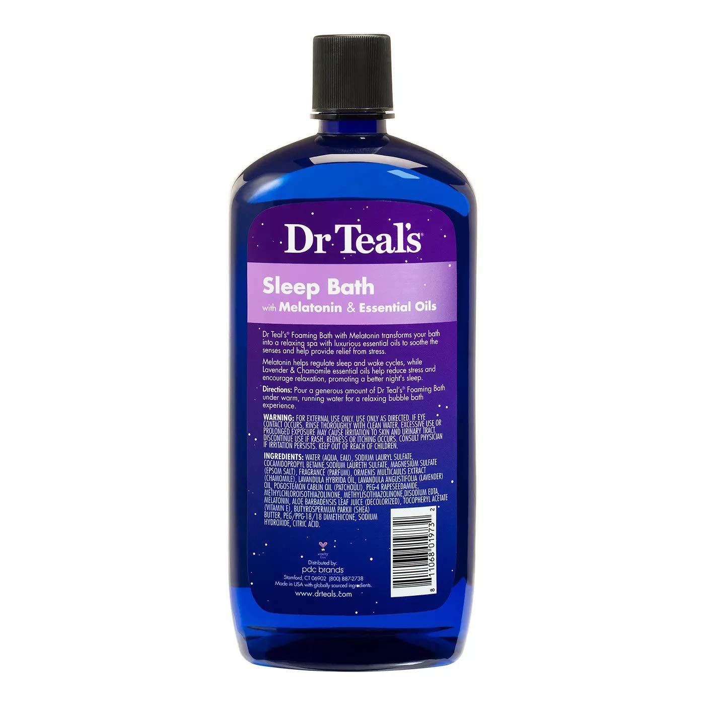 Dr Teal's Foaming Bath Gift Set - Shea Butter & Almond Oil, 34oz (2 Pack) - Melatonin Sleep Bath with Epsom Salt for Muscle Relief