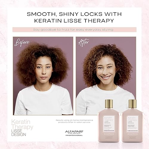 Alfaparf Milano Keratin Therapy Lisse Design Keratin Shampoo - Maintains and Enhances Keratin Smoothing Treatment - Anti-Frizz H