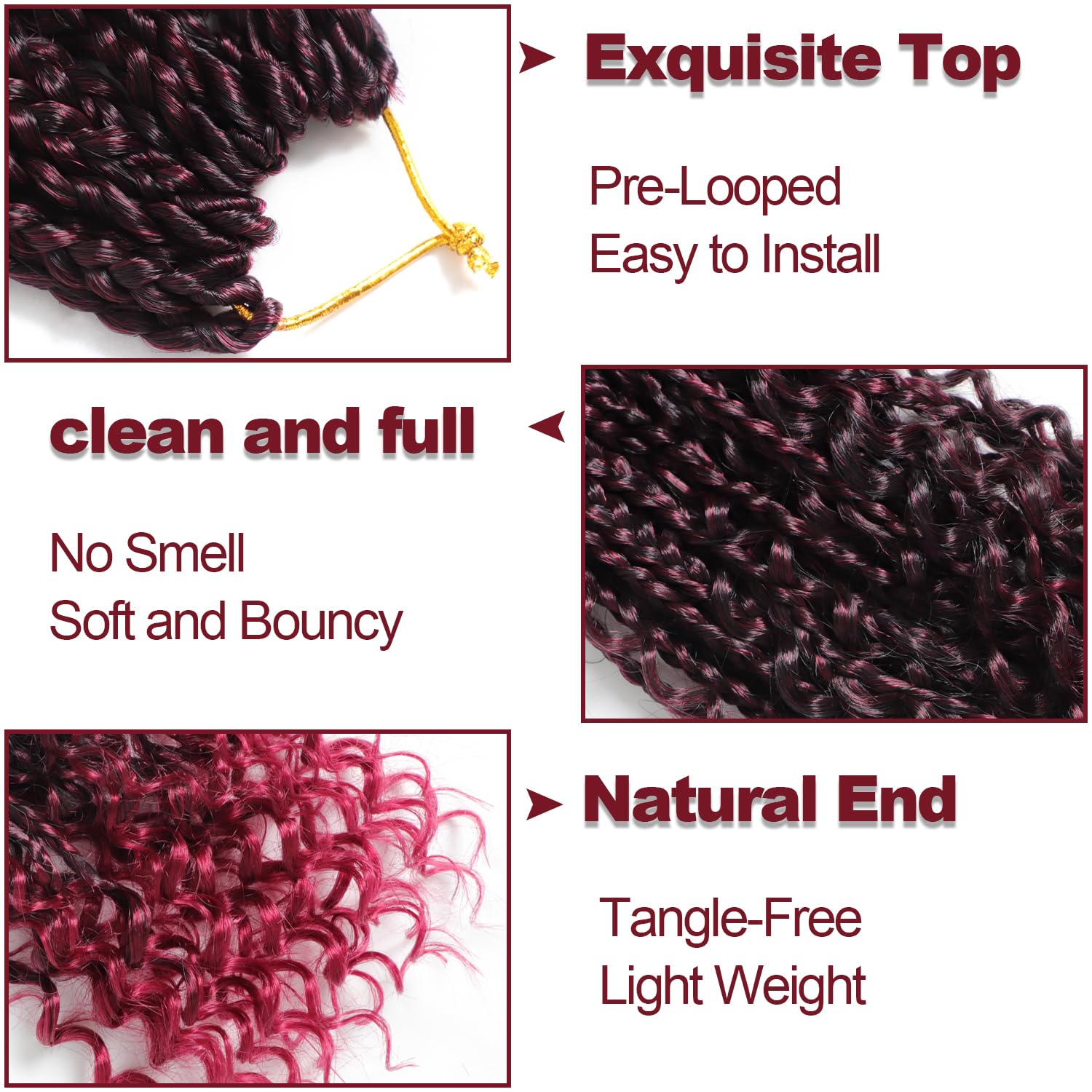 Violet 12 Inch Goddess Crochet Box Braids Hair 7 Packs Boho Box Braids Crochet Hair With Curly Ends Prelooped Crochet Hair For B