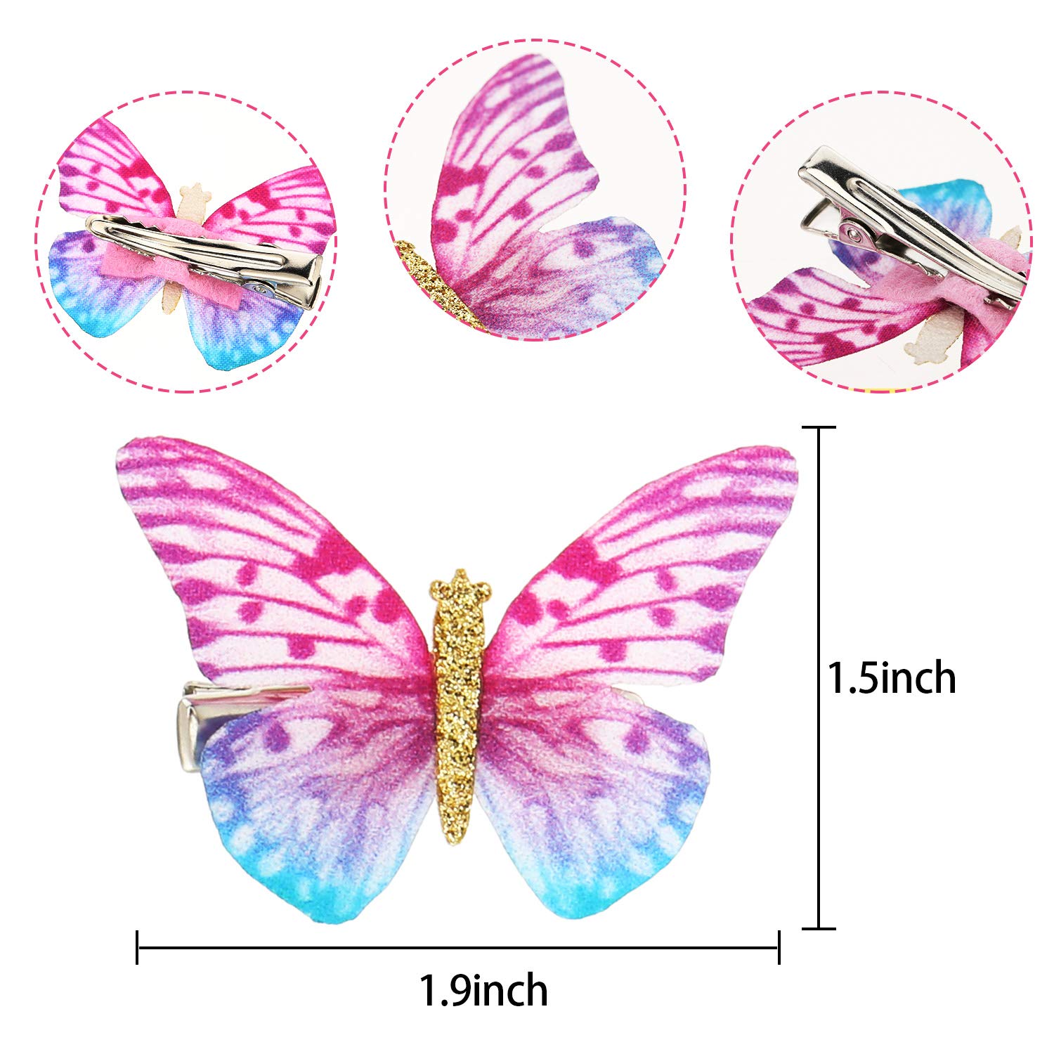Boao 18 Pieces Glitter Butterfly Hair Clips For Girls Teens Women Hair Accessories (Novelty Style)