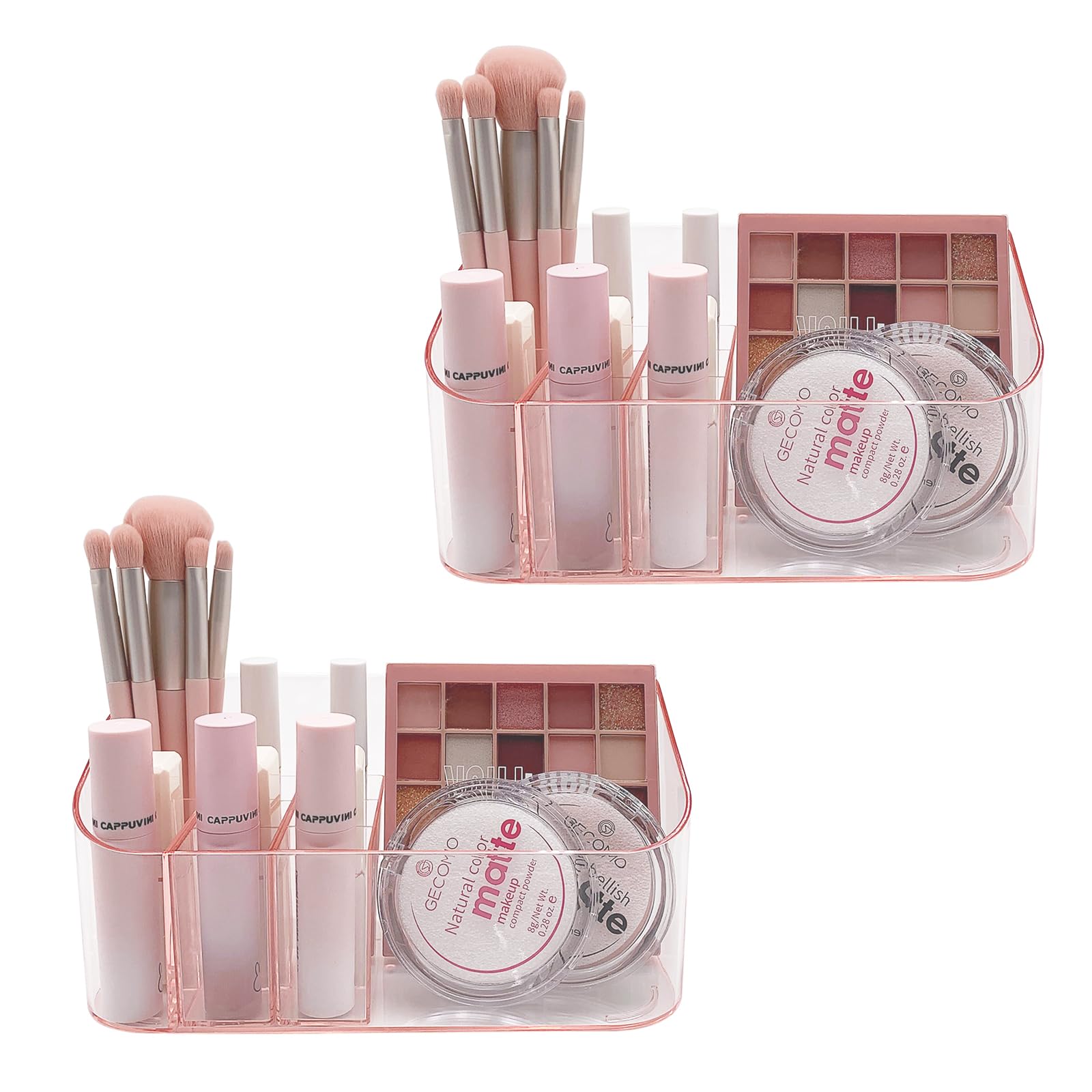 Sunficon 2 Pack Makeup Holders Organizers Trays Cosmetic Display Case Tabletop Desktop Vanity Countertop Bathroom Wall Cabinet M