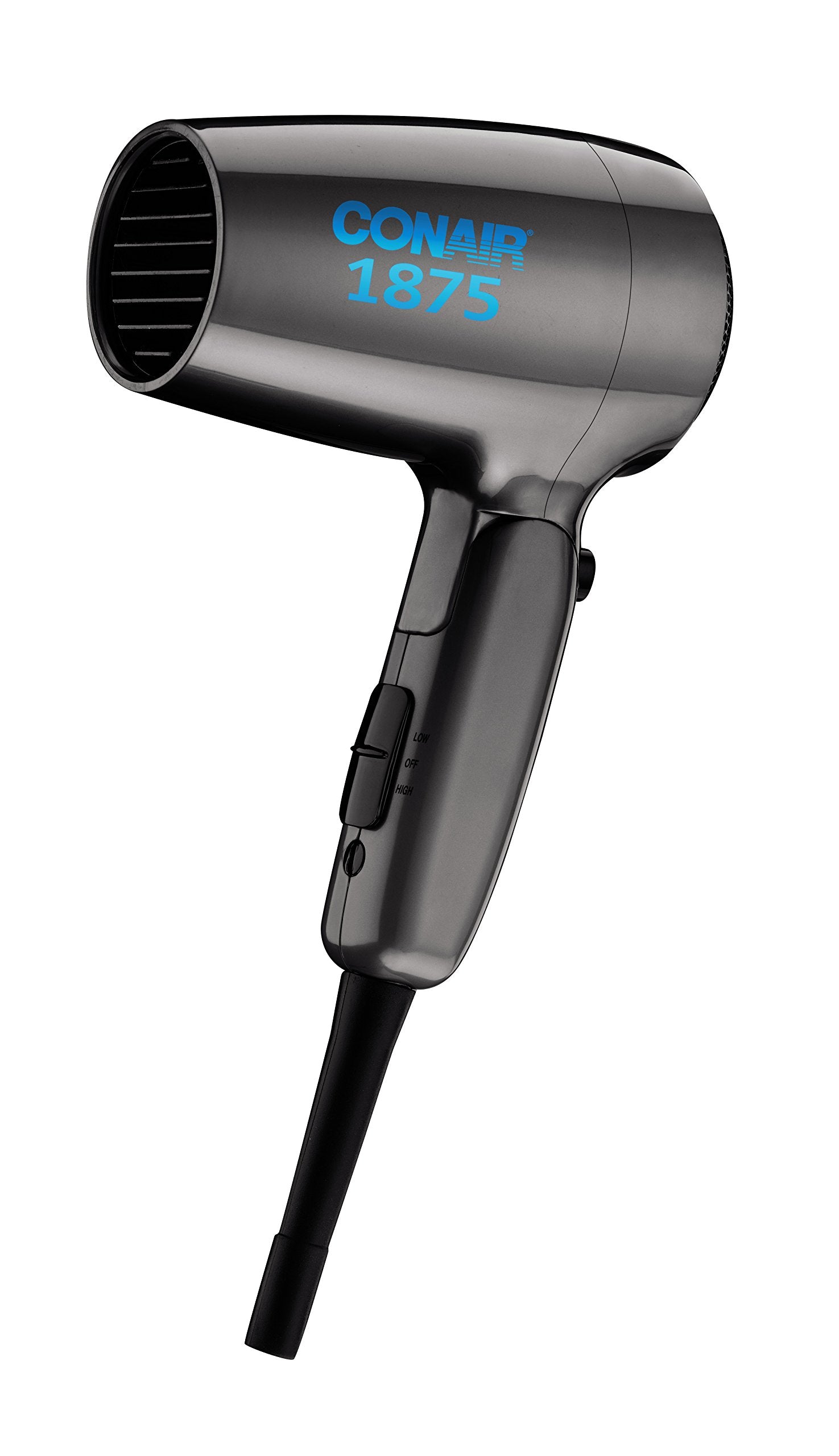 Conair Travel Hair Dryer With Dual Voltage, 1875W Compact Hair Dryer With Folding Handle, Travel Blow Dryer