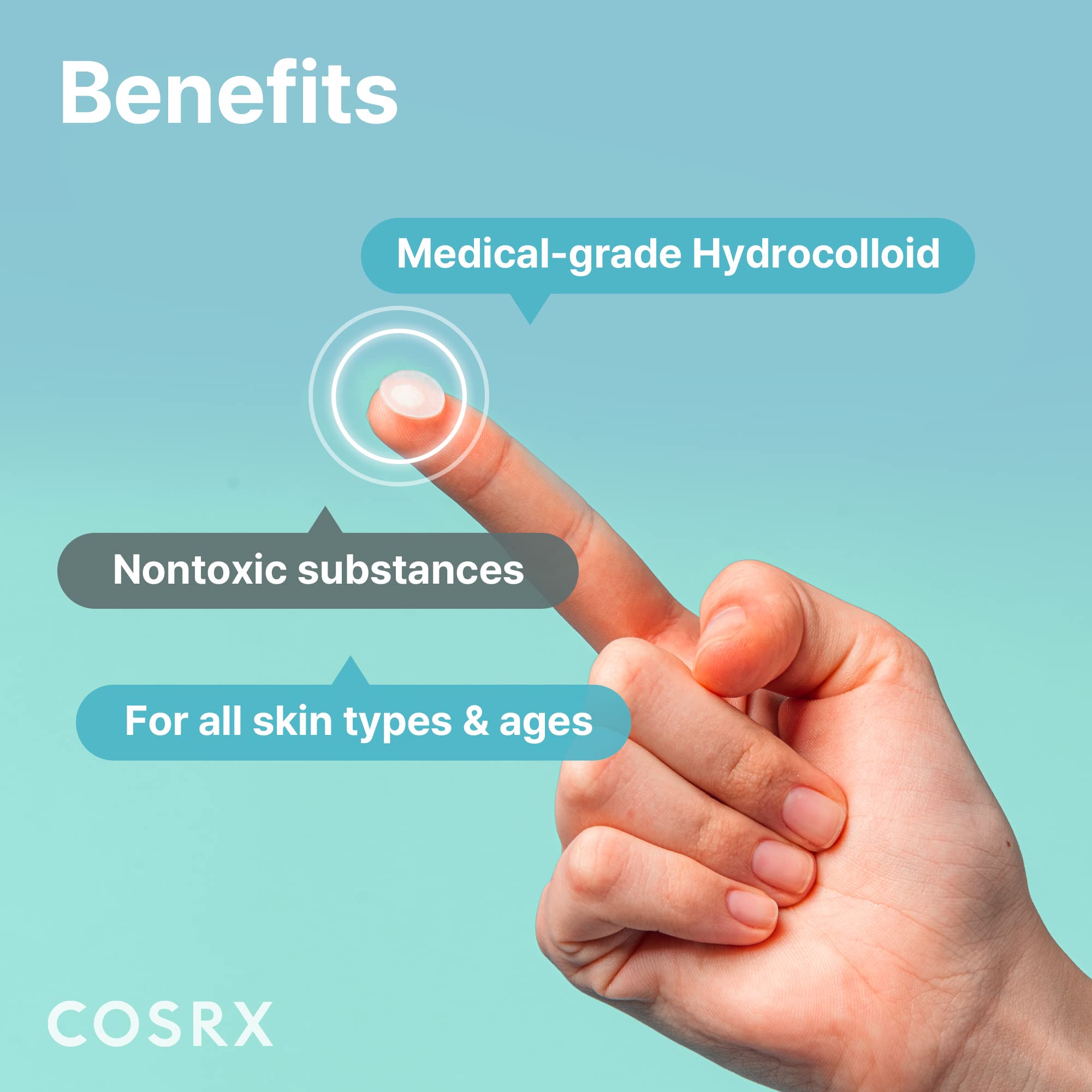 cOSRX Acne Pimple Patch (96 count) Absorbing Hydrocolloid Spot Treatment Fast Healing, Blemish cover, Three Sizes