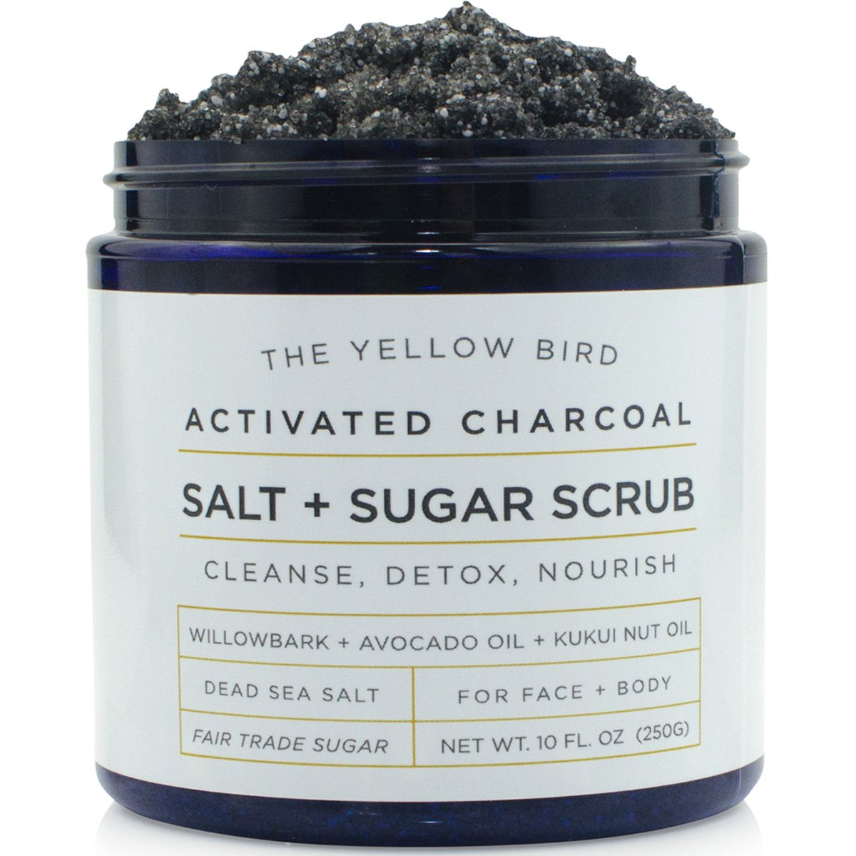 Natural Activated Charcoal Body & Face Scrub. Exfoliating Dead Sea Salt & Sugar Scrub. Deep Cleansing Pore Minimizer. Anti Cellu
