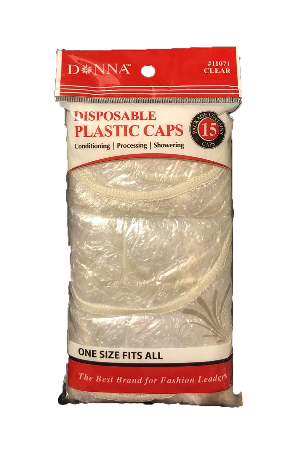 Donna Collection Disposable Plastic Cap, 15 Count