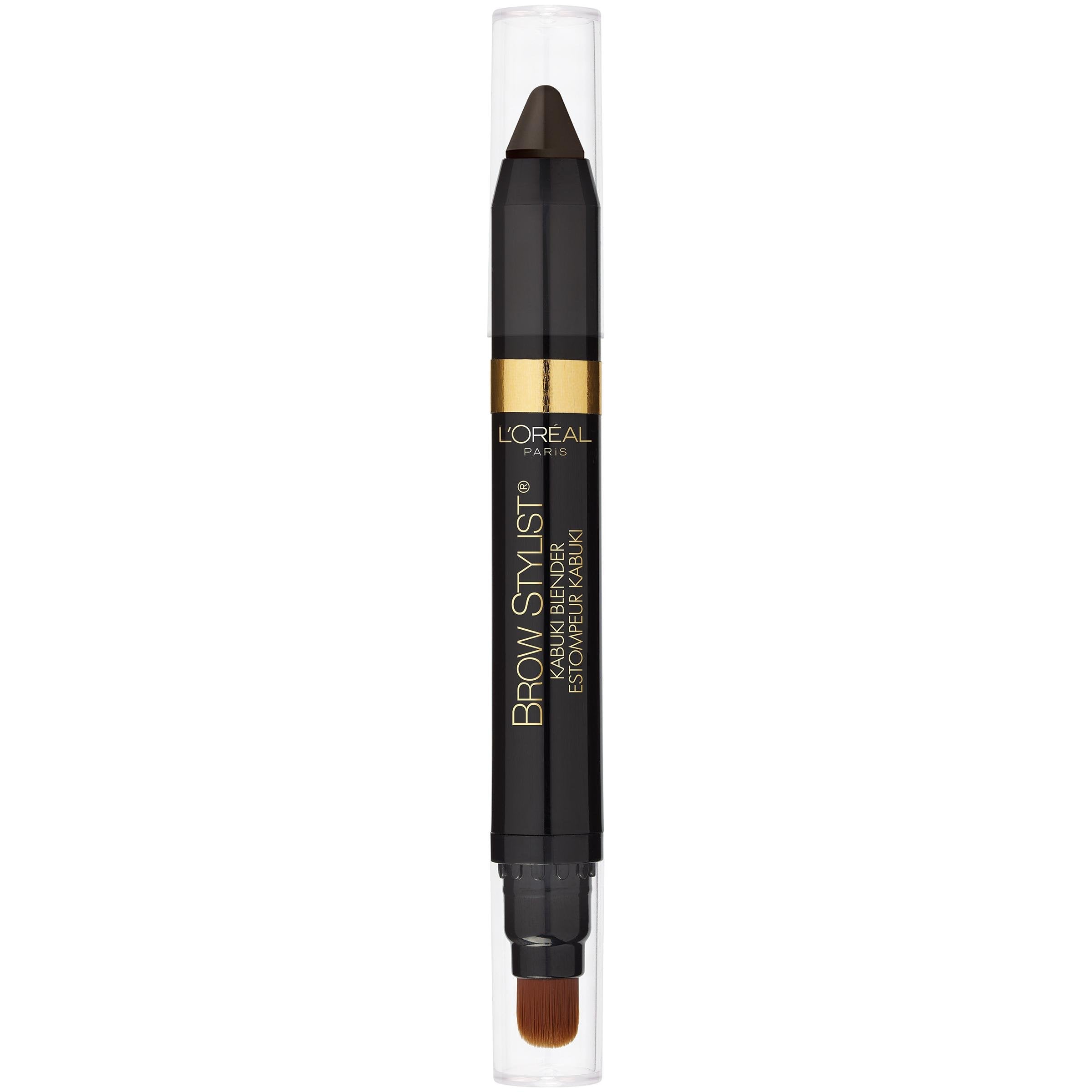 L'Or  al Paris Brow Stylist Kabuki Blender Brow Crayon, Dark Brunette, 0.05 oz.