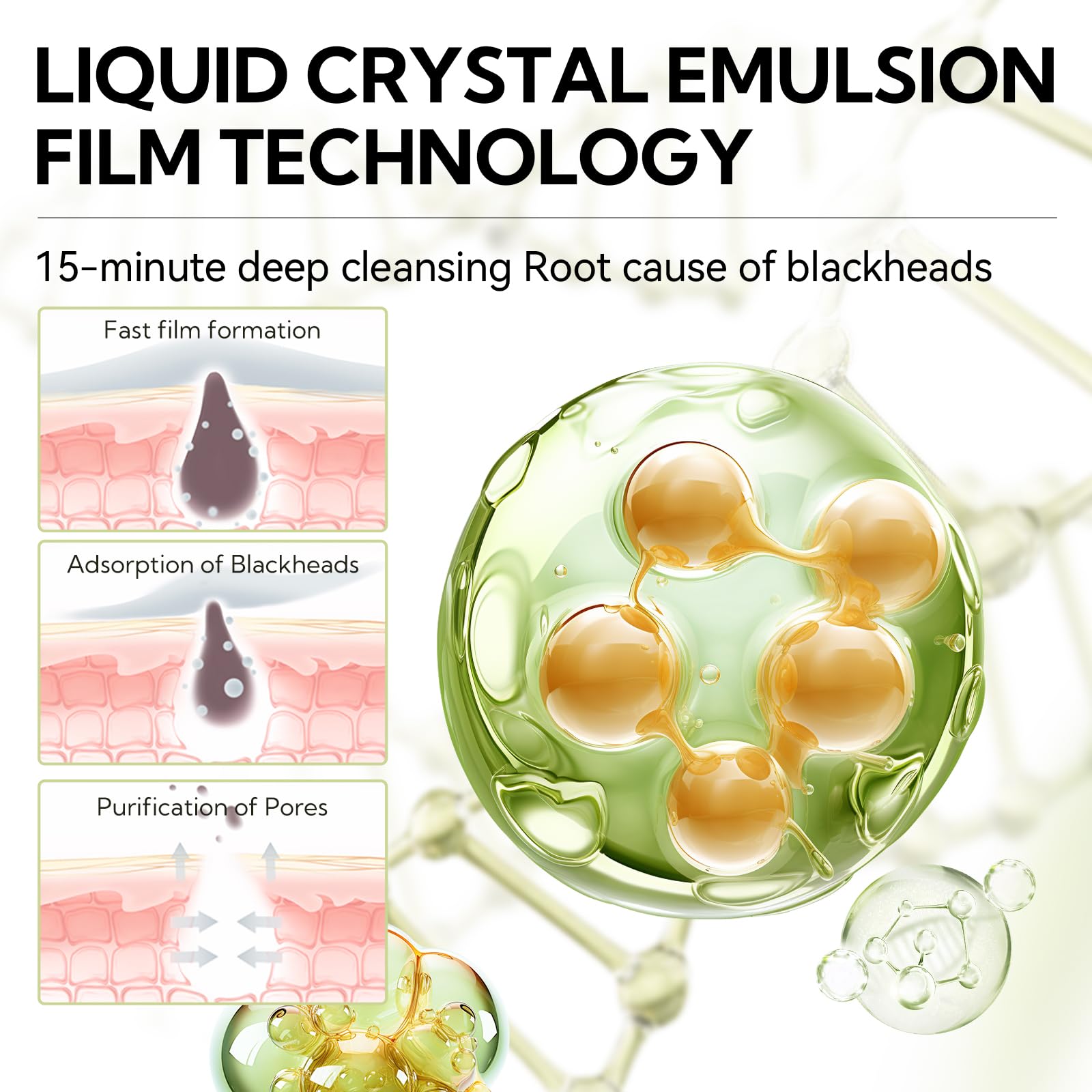 Lanbena Blackhead Remover, Nose Pore Strips For Blackheads, Black Head Remover Mask For Face, Puntos Negros, 30G+60Pcs Paper