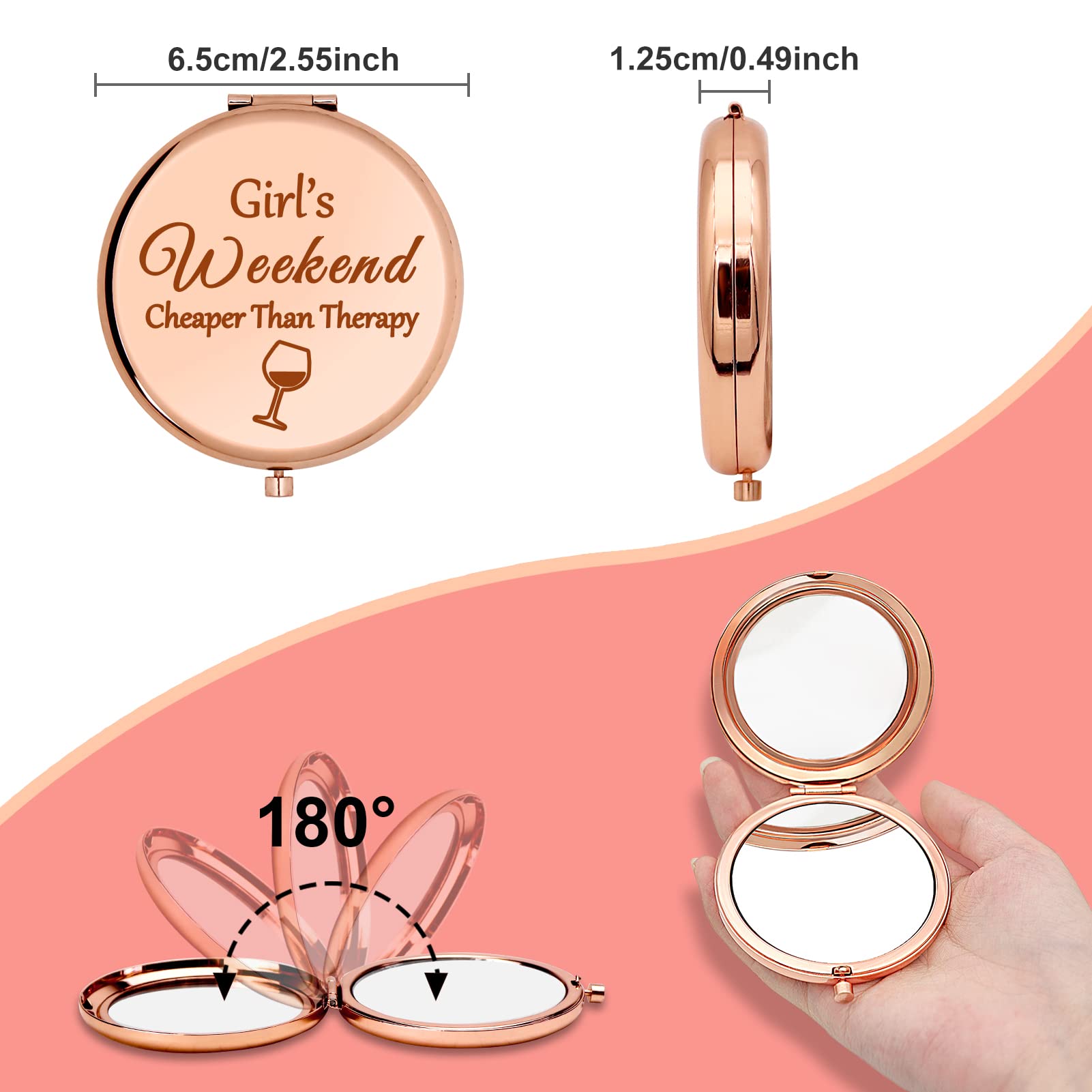 Girls Weekend Gift For Girls Getaway Gift Compact Makeup Mirror Friendship Gift Trip Gift For Teens Sister Best Friend Daughter