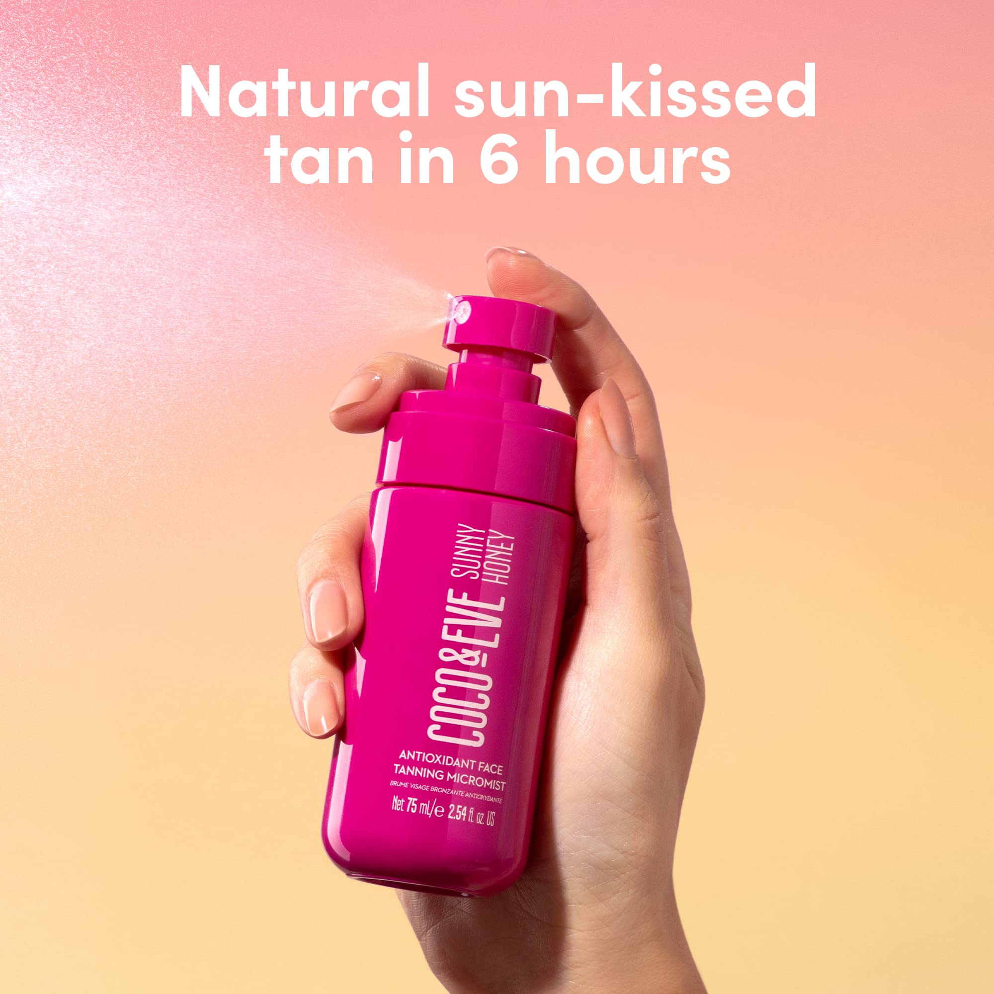 coco & Eve Antioxidant Face Tanning Micromist Sunless Self Tanning Face Mist with Antioxidants to Boost Hydration Quick, Flawles