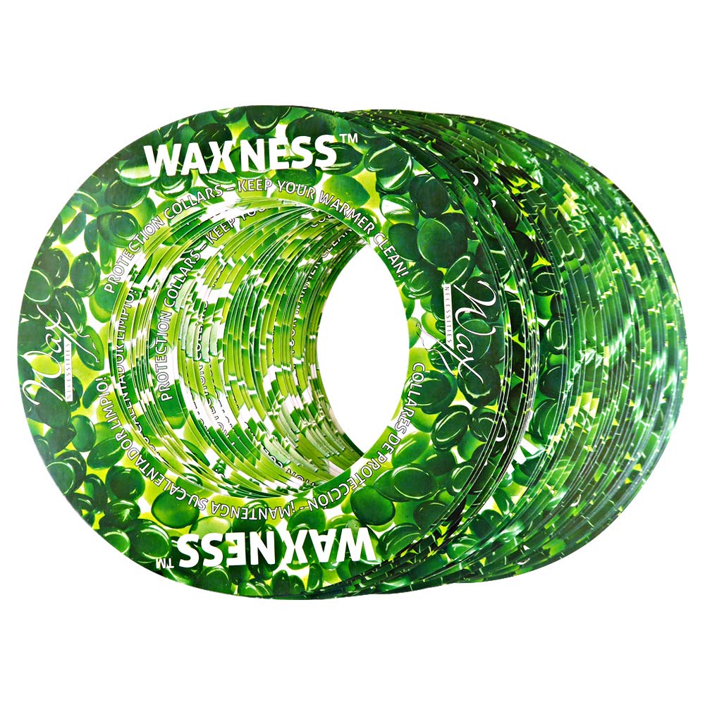 Waxness Waxing Protection Collars 50 Pack Green Fits Most 1416 Ounces Tins and Pots