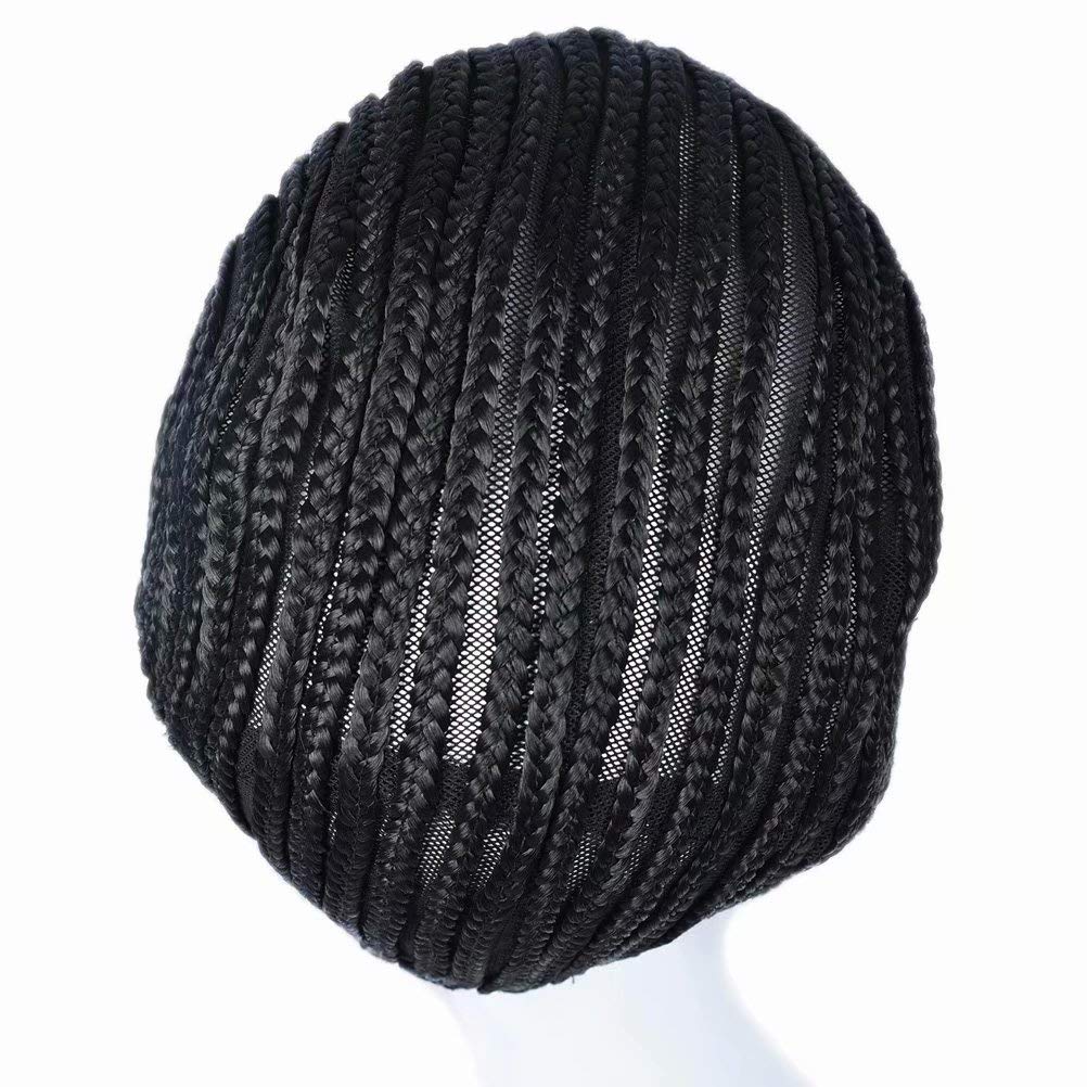 FEEL ME Braided Wig Cap - Black 1Pc Crochet Cap, Synthetic Fiber, Medium Size for Easy Sew-In and Weaving