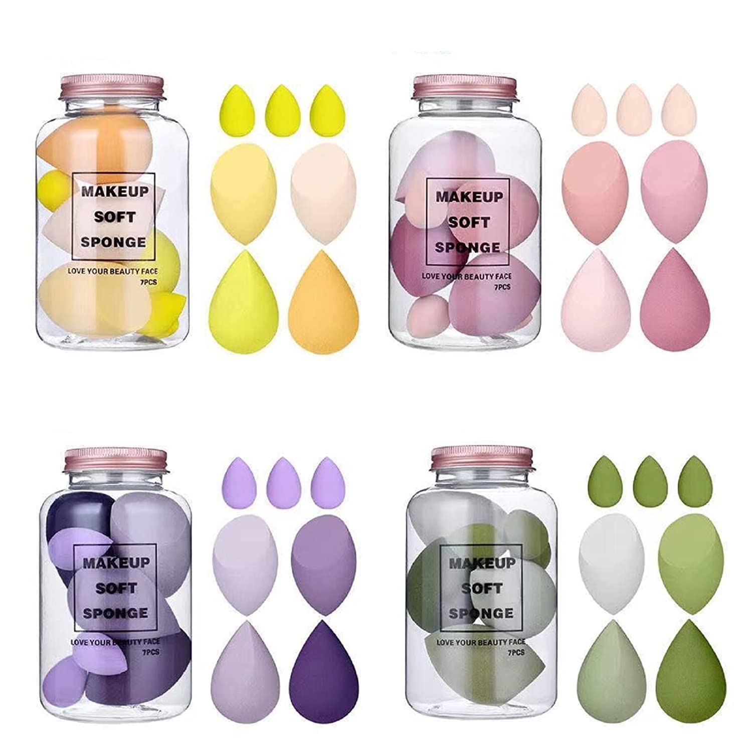 Makeup Sponge Set Beauty Blender With Egg Case, Soft Sponge For Liquid Foundation, Creams, And Powders?Latex Free Wet And Dry Ma