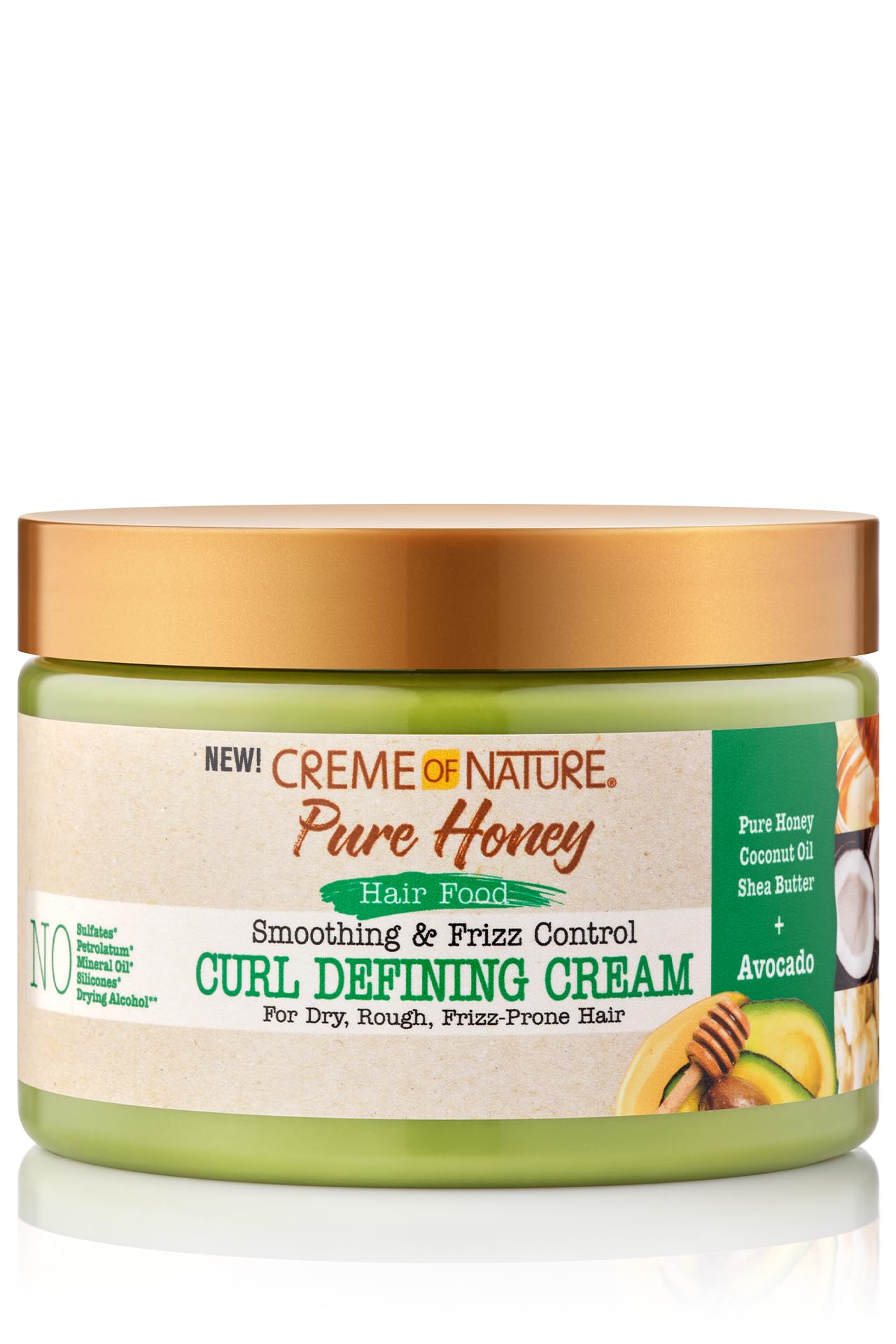 Creme Of Nature, Avocado Hair Cream, Curl Cream For Curly Hair, Honey And Avocado Collection, 11.5 Oz