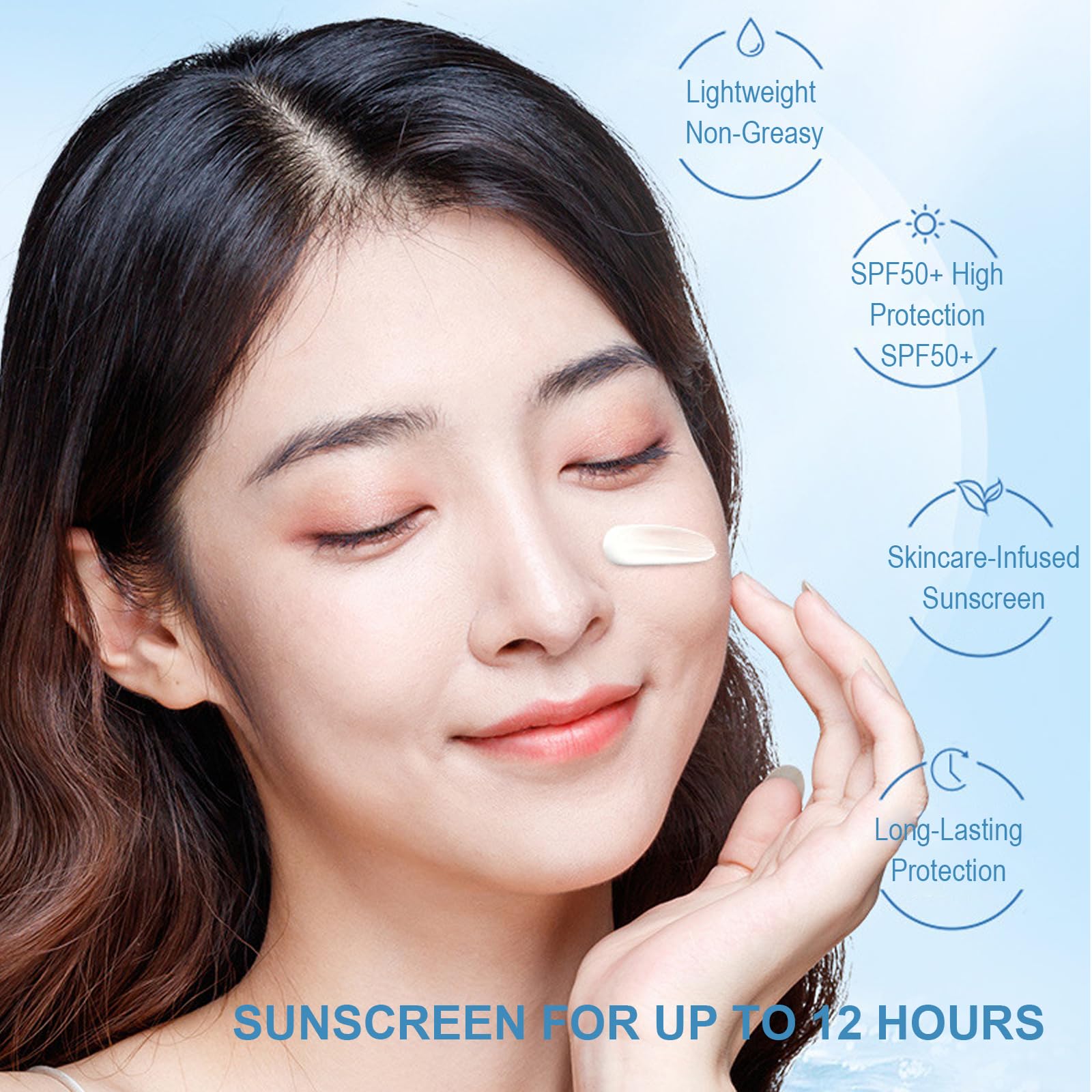 60PCS Mini Sunscreen SPF50+ PA+++ - Travel Size Sunscreen Bulk for Face & Body, Lightweight & Non-Greasy, Water-Resistant, Perfe