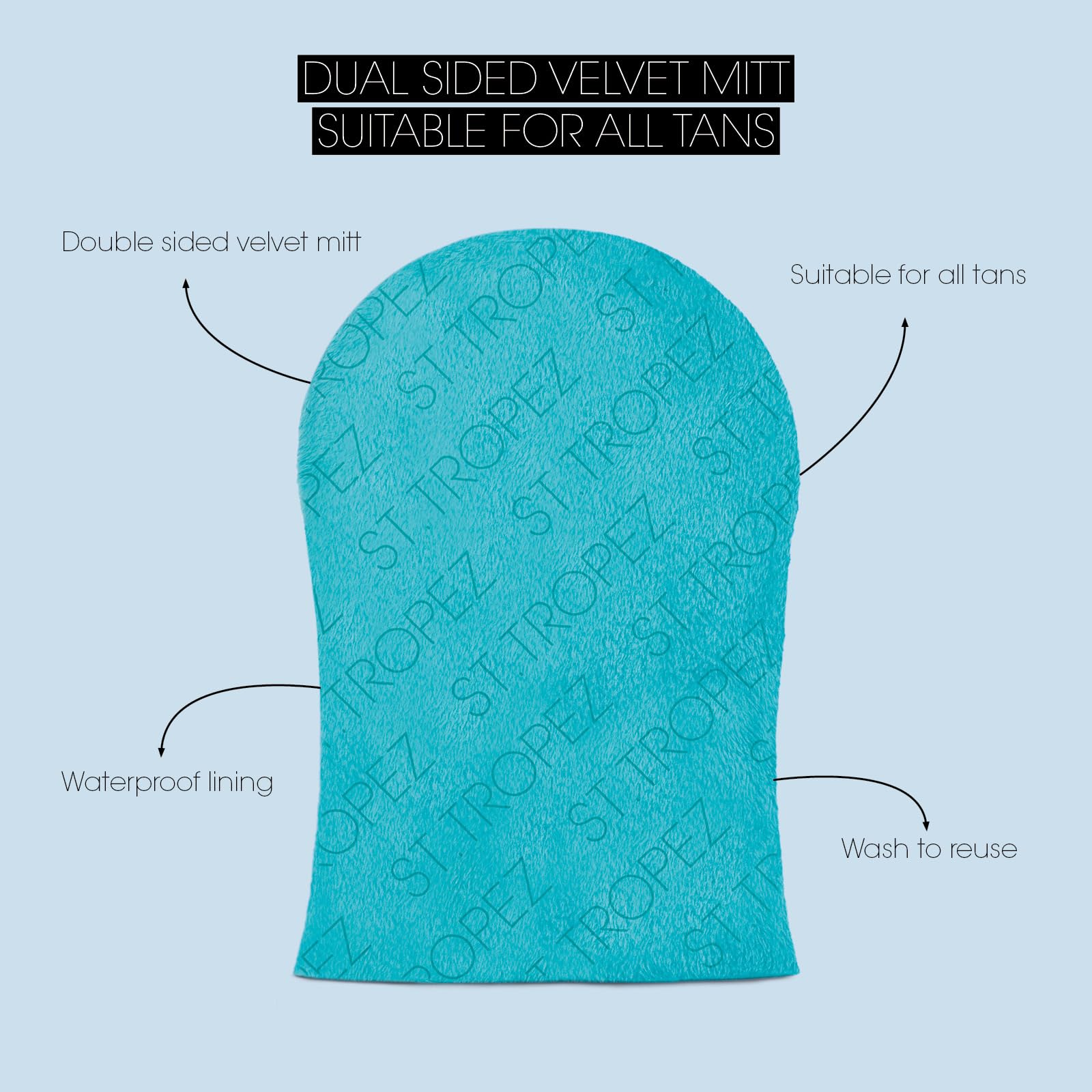 St.Tropez Double-Sided Luxe Velvet Applicator Mitt Soft Self Tanning Mitt For A Flawless Finish Waterproof Tanning Mitt For A Sm