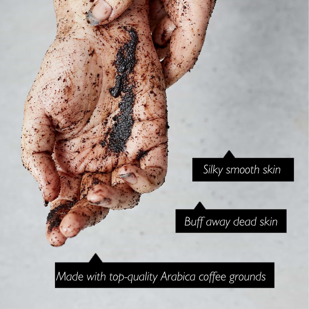 UpCircle Exfoliating Coffee Body Scrub with Peppermint 220ml - Sea Salt, Eucalyptus + Coconut Oil - Exfoliates Your Skin + Impro