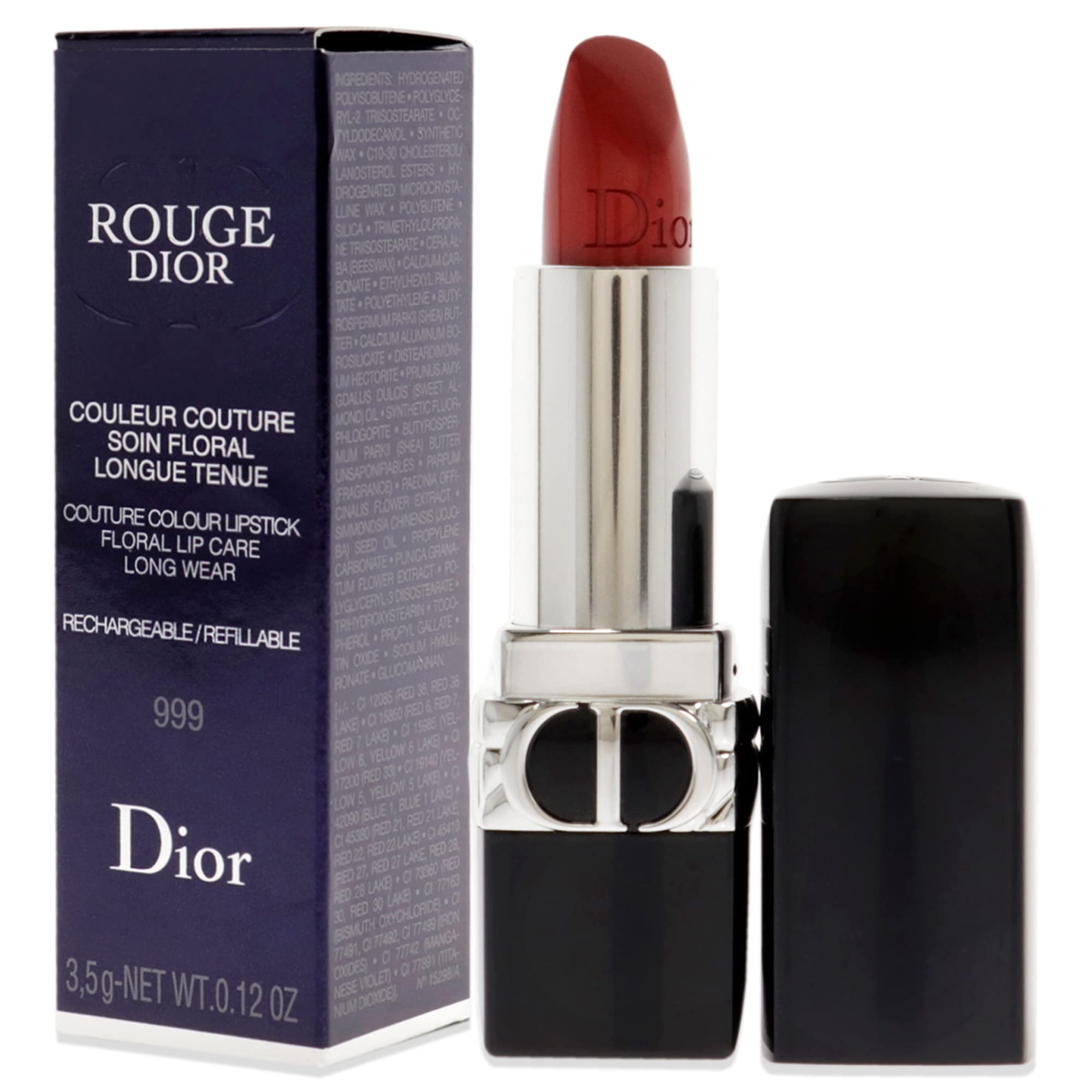 Christian Dior Rouge Dior Couture Lipstick - 999 Satin Lipstick (Refillable) Women 0.12 oz