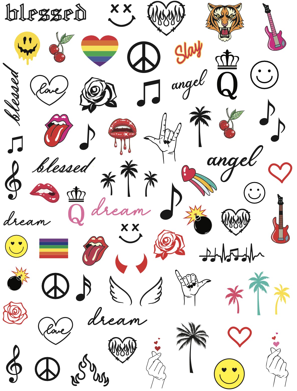 Impressed 5 Sheets Luxury Nail Art Stickers 500+ Full Color Custom Nail Decals for Faux Nail Design and Salon Nails Accessories
