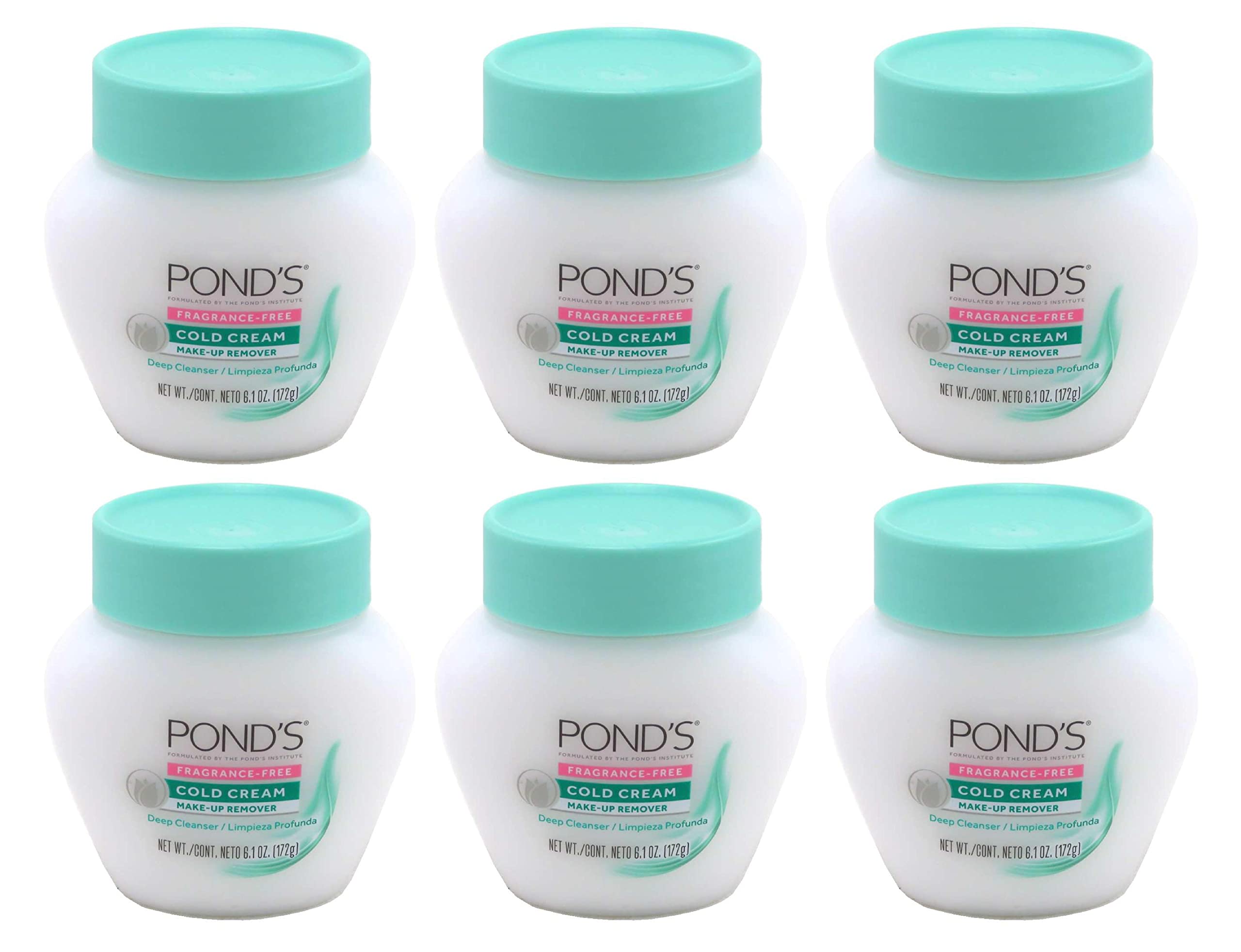 Ponds Cold Cream Make-Up Remover Fragrance-Free 6.1 Ounce (Pack of 6)