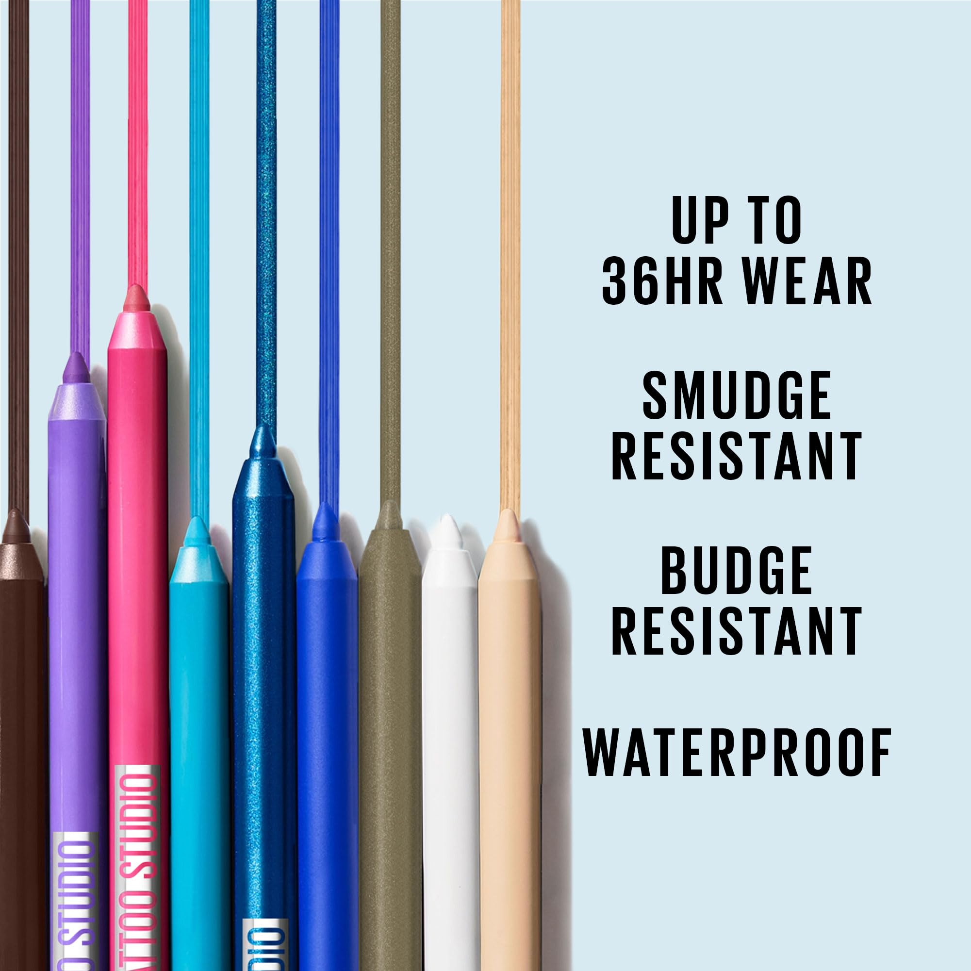 Maybelline Tattoostudio Long-Lasting Sharpenable Eyeliner Pencil, Glide On Smooth Gel Pigments With 36 Hour Wear, Waterproof, Po