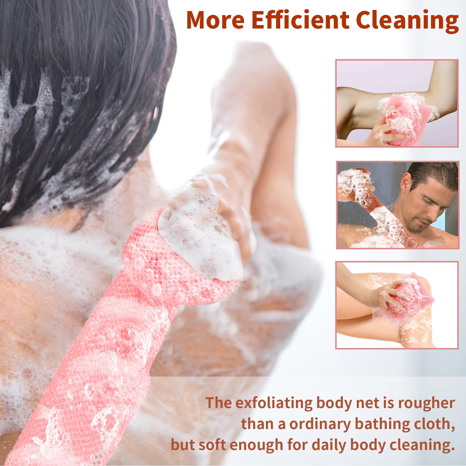 Farmoga African Net Sponge Body Scrubber African Exfoliating Net Loofah For Women & Men Back Exfoliator Washcloth For Bathing Ac