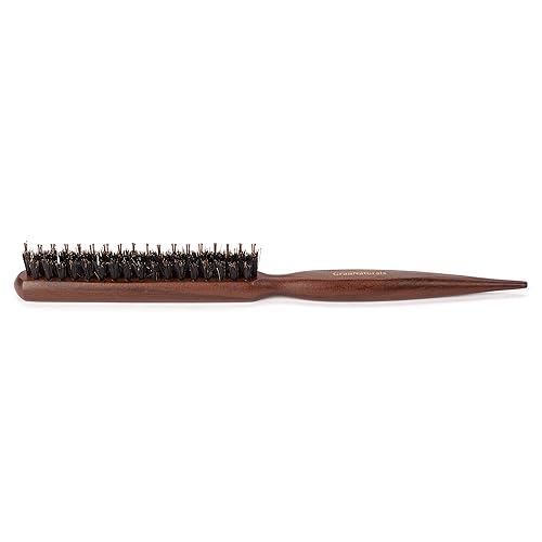 Grannaturals Boar & Nylon Bristle Teasing Brush -Teasing Comb With Rat Tail Pick For Hair Sectioning For Edge Control, Backcombi