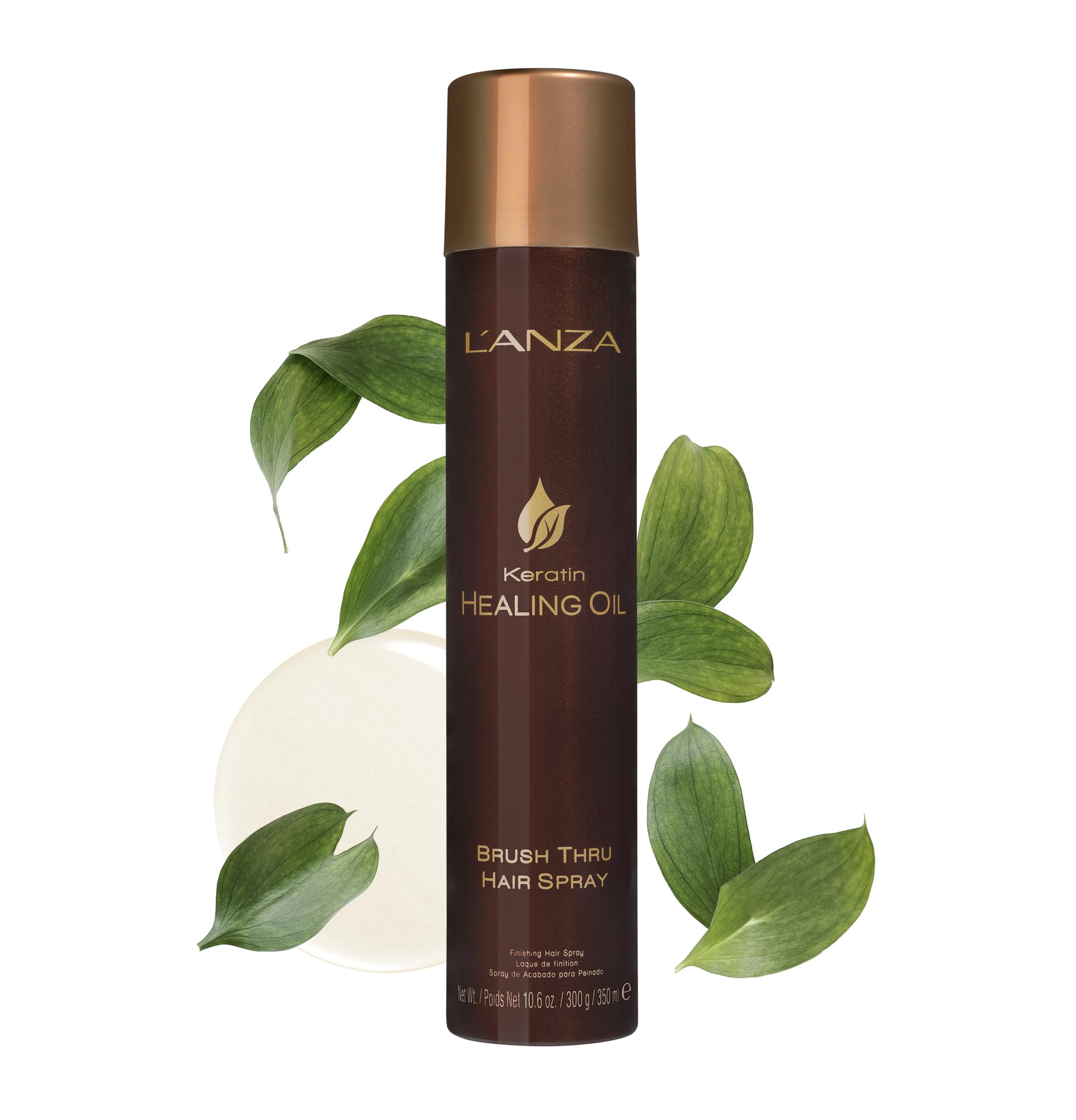 L'Anza Keratin Healing Oil Brush Thru Hair Spray With Medium Hold Effect, For A Shiny Finishing And A Long-Lasting Look, With Tr