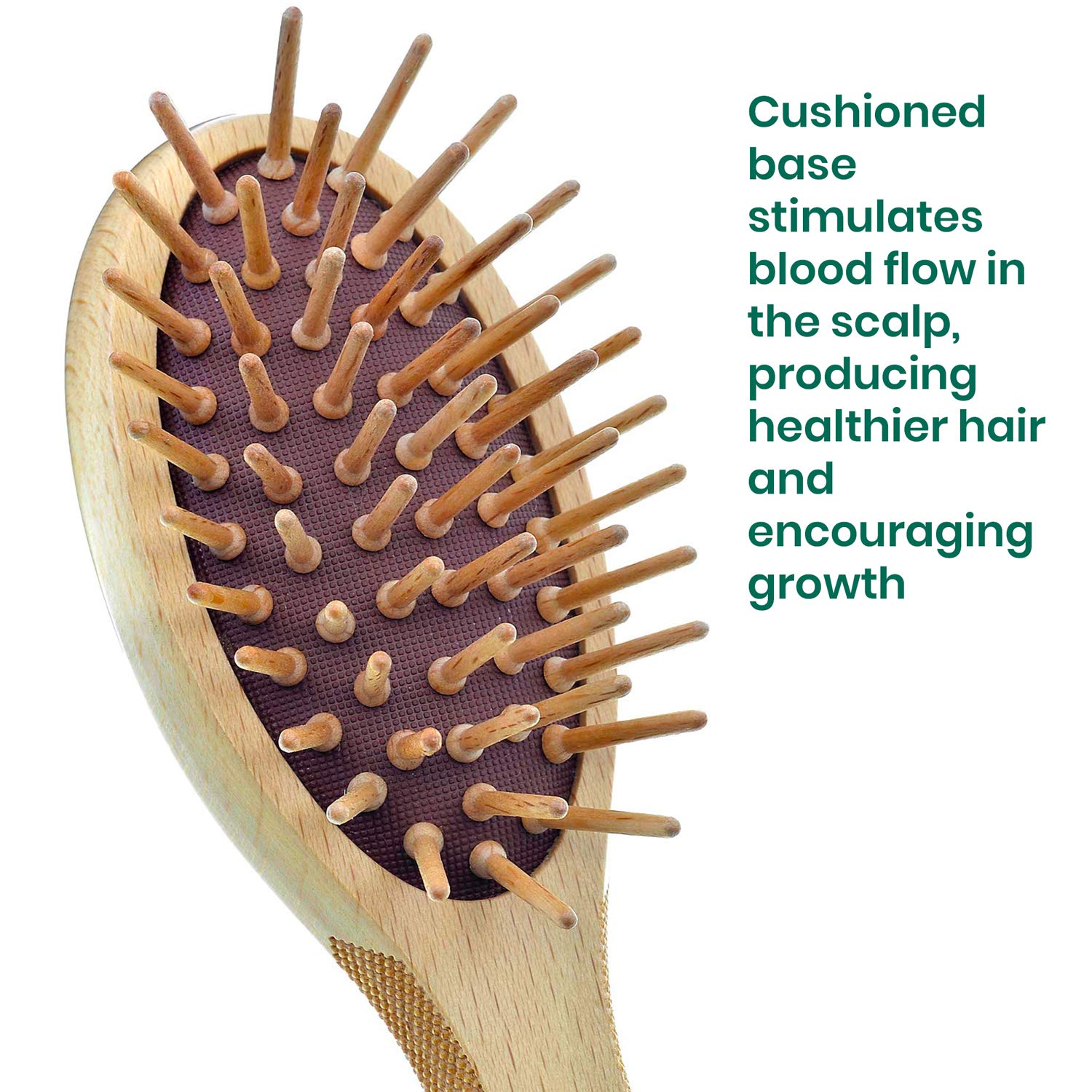 Giorgio Eco Friendly Wooden Bristle Hairbrush - Small Detangling Brush And Hair Growth Brush For Thick Or Long Hair - Oval Paddl