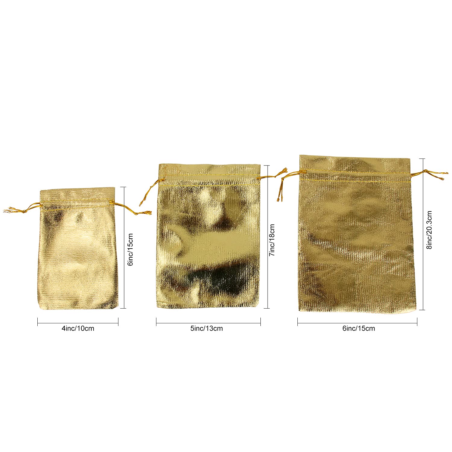 BEAVOINg Pack of 100 6x 8 Heavy Duty gold Drawstring Organza Jewelry Pouches Wedding Party christmas Favor gift candy chocolate