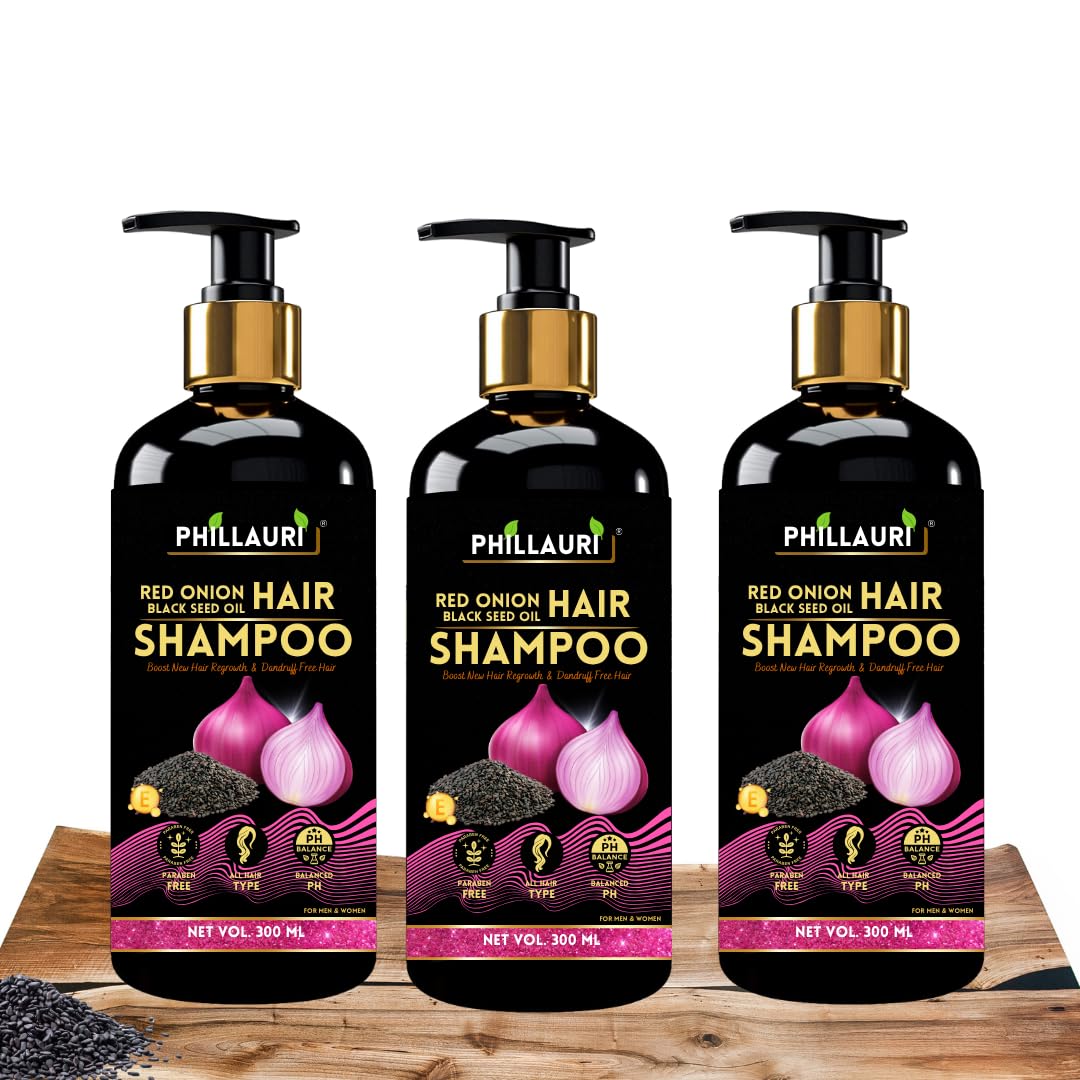 Blackseed Onion Hair Shampoo | For Hair Growth & Stronger Hair | SulphateFree For Men & Women | For All Hair Types (Pack Of 3)