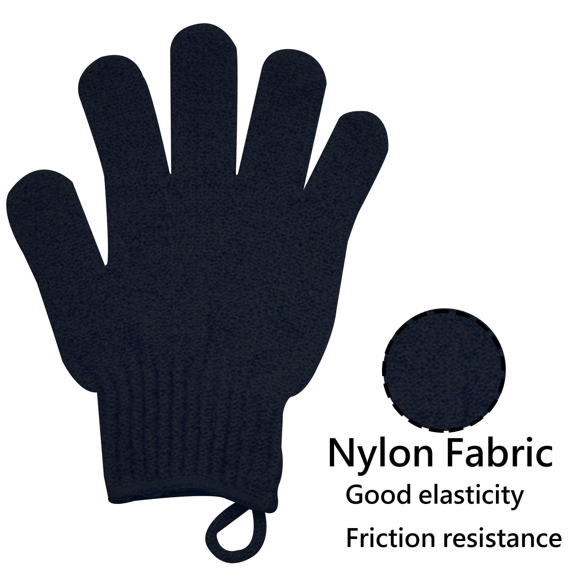 Exfoliating Glove With Hanging Loop - Bath Gloves 1 Pair Shower Gloves, Heavy Exfoliating Gloves For Men And Women Shower Gloves