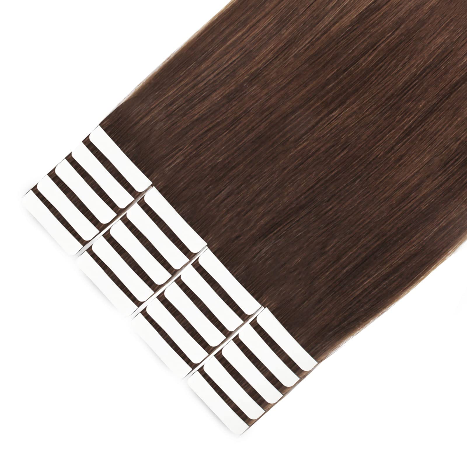 Sixstarhair Invisible Tape In Hair Extensions Brown Hair Extensions Human Hair Double Side Secure And Safety Tape On Semi Perman