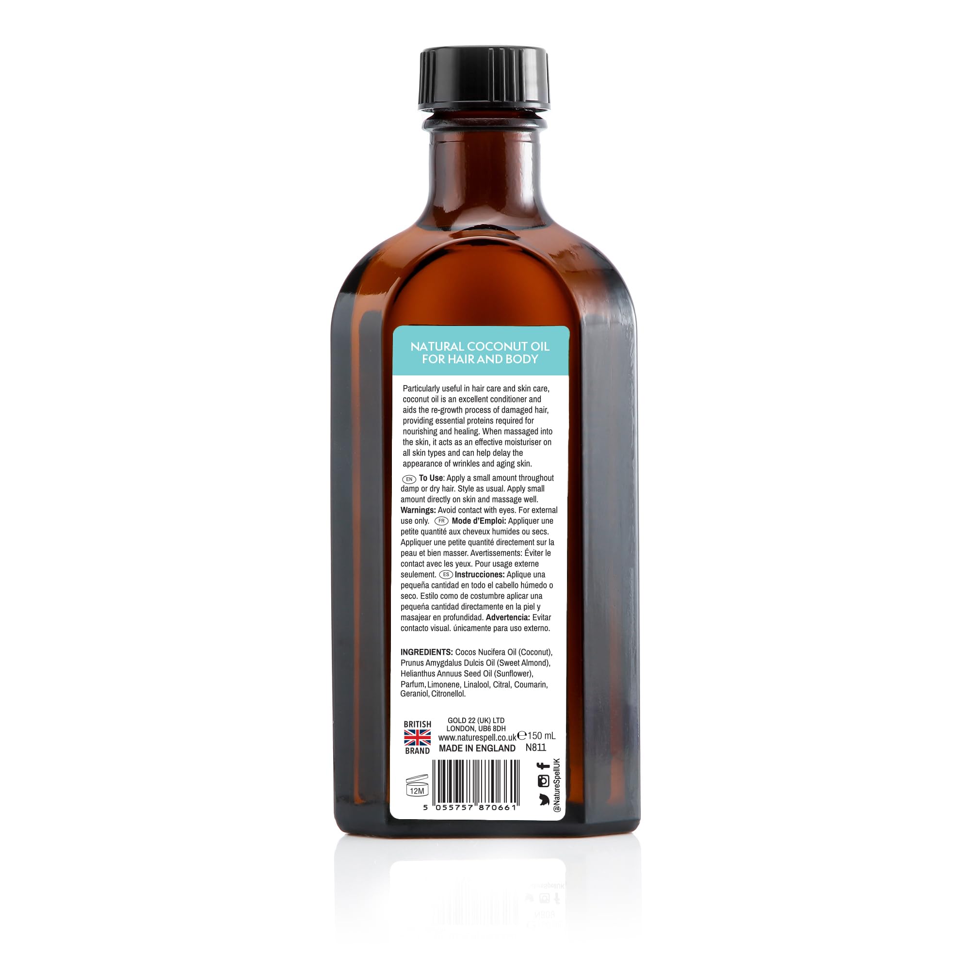 Nature Spell Coconut Treatment Oil For Hair & Body 150ml / 5.07 FL OZ