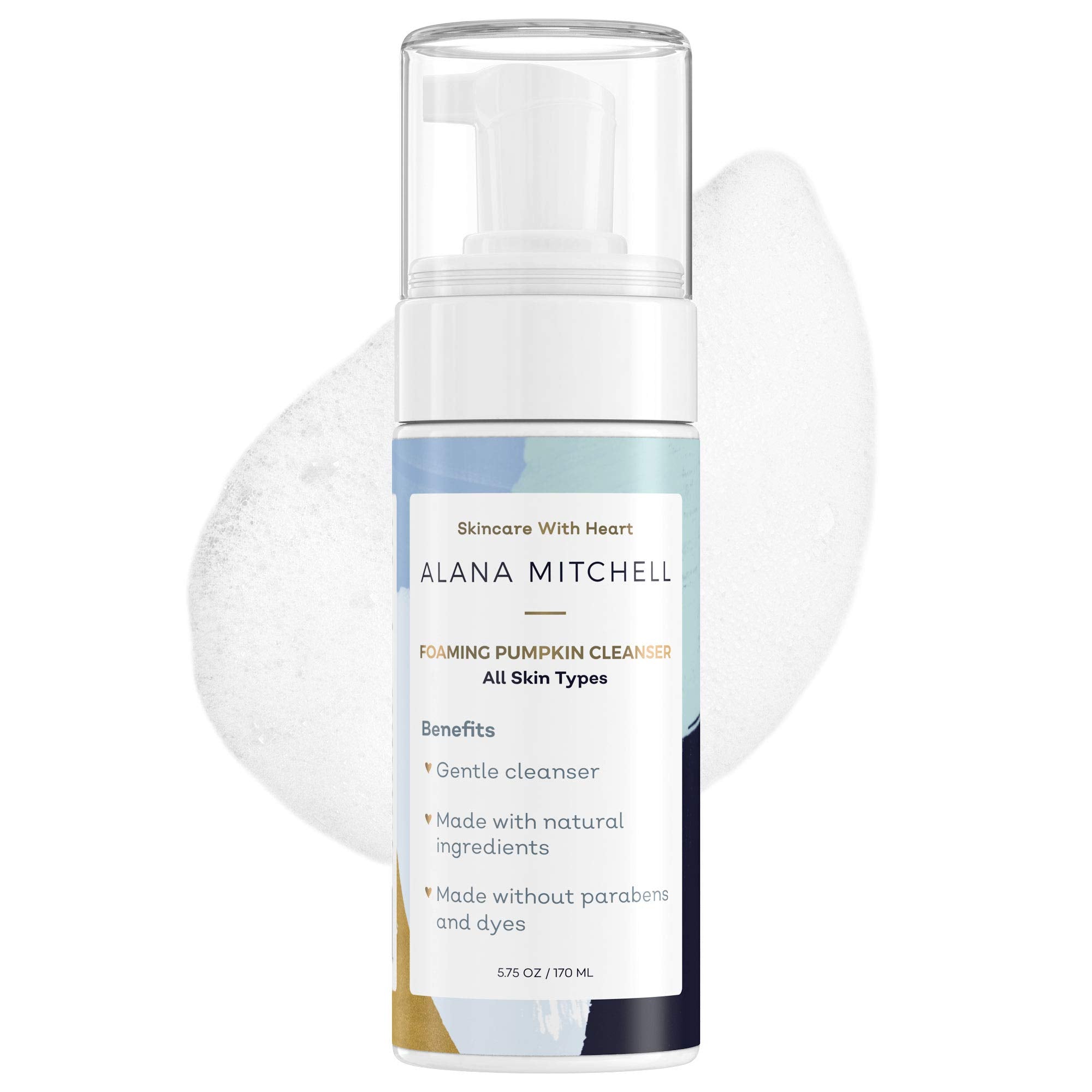 Alana Mitchell Pumpkin Acne Face Wash - Foaming Facial Cleanser for Smooth & Bright Skin - Gentle Face Cleanser to Clear Breakou