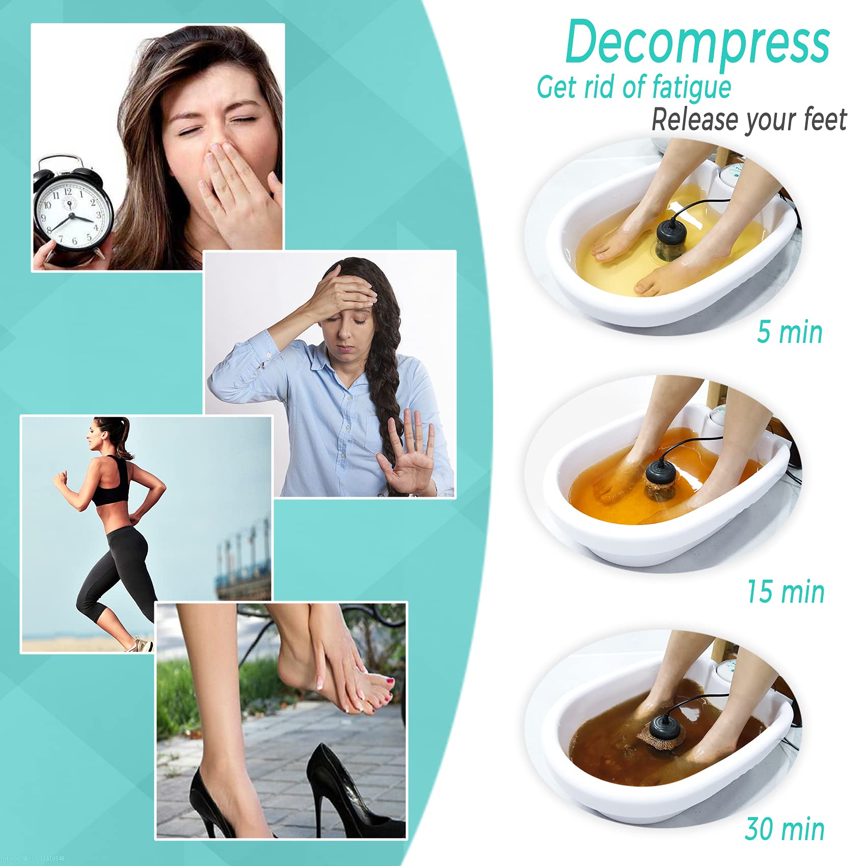 Ionic Foot Detox Machine Ion Detox Foot Bath Machine, Portable Chi Detox Foot Spa Ionic Cleanse Bath Machine, Foot Bath Spa With