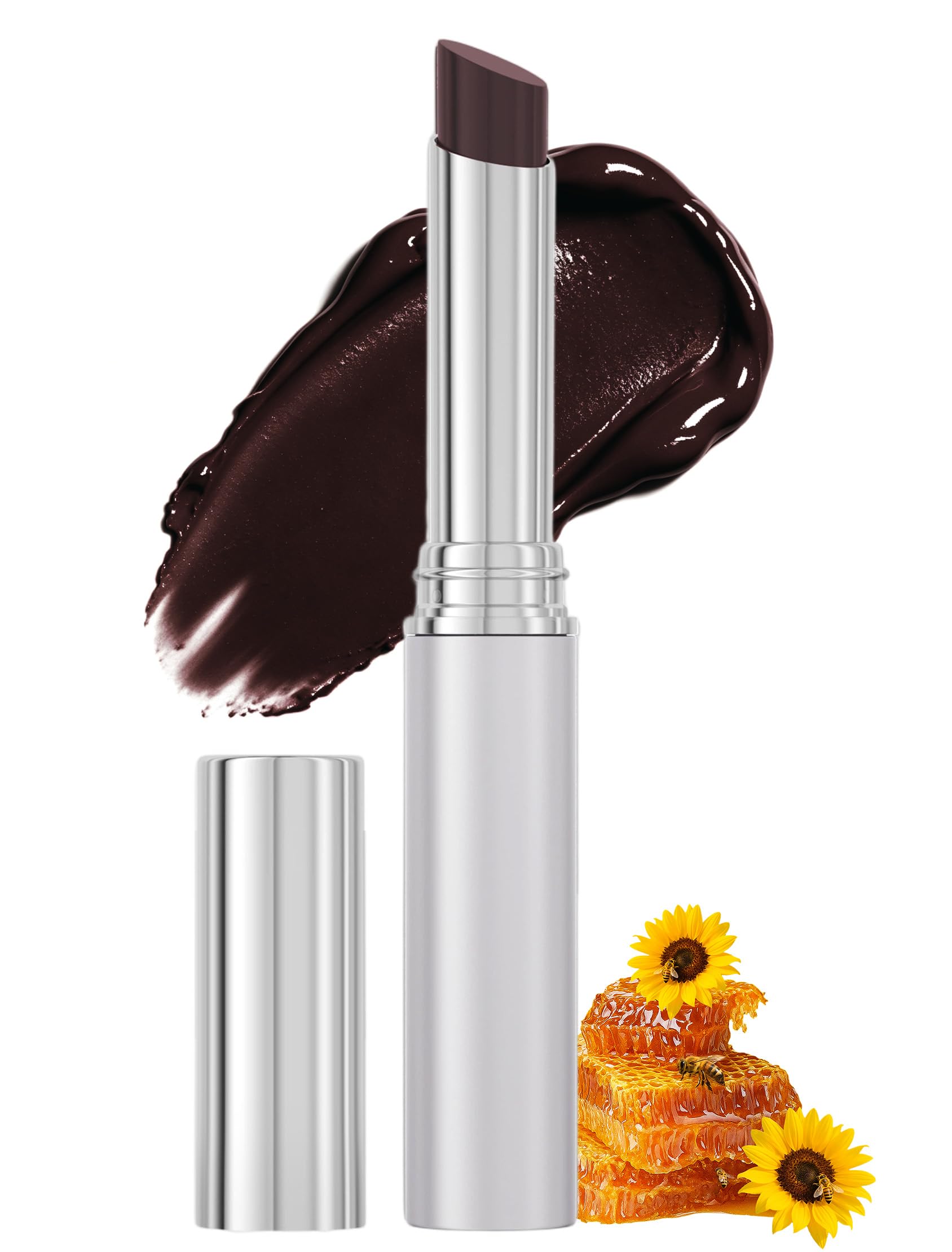 Vevivia Honey Lipstick, Hydrating for Dry Chapped Lip, Glossy Finish, Black
