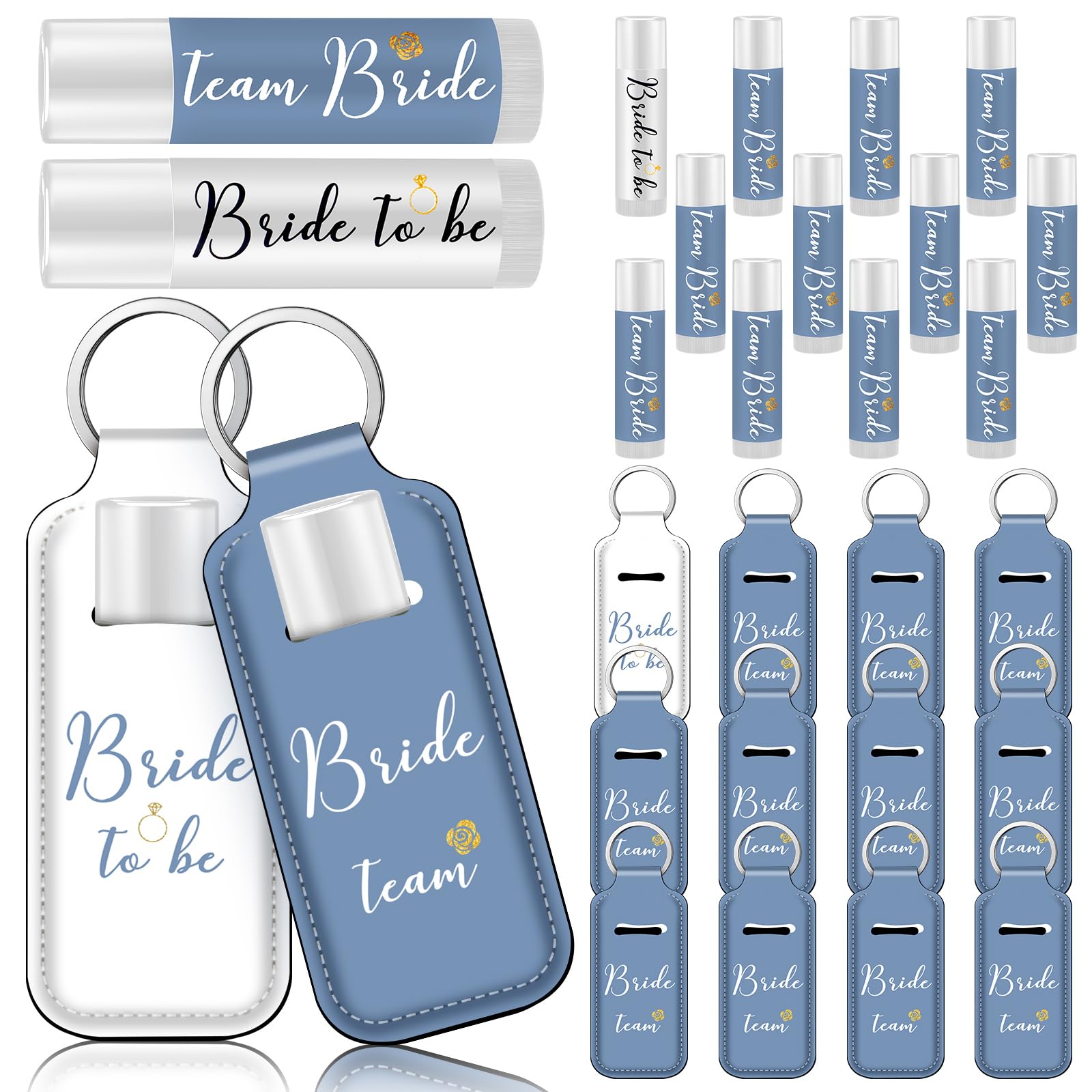 Dansib 24 Pcs/12 Set Something Blue Before I Do Bride and Bridesmaid Lip Balm Gifts Bulk Including 11 Bridesmaid Themed 1 Bride 