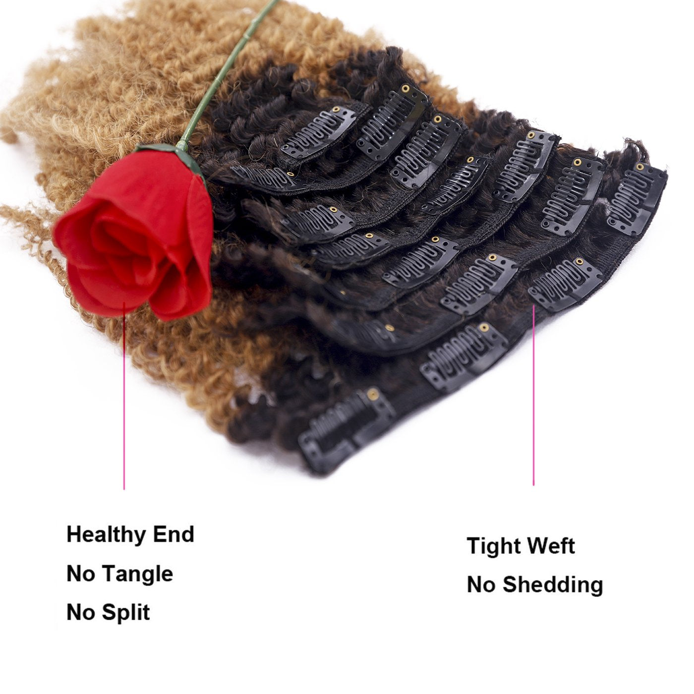 Kinkys Clip In Hair Extensions 4A 4B Afro Kinky Clip In Virgin Natural Hair Clip In Extensions Ombre Brown Blonde Natural Clip I