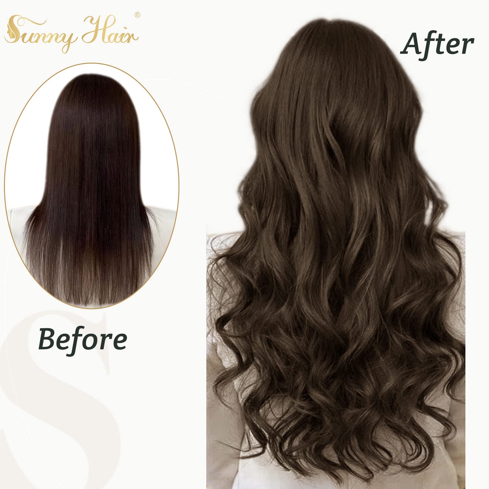 Sunny Tape In Hair Extensions Human Hair Chocolate Brown 50G Seamless Tape In Hair Extensions Brown Natural Hair Extensions Tape