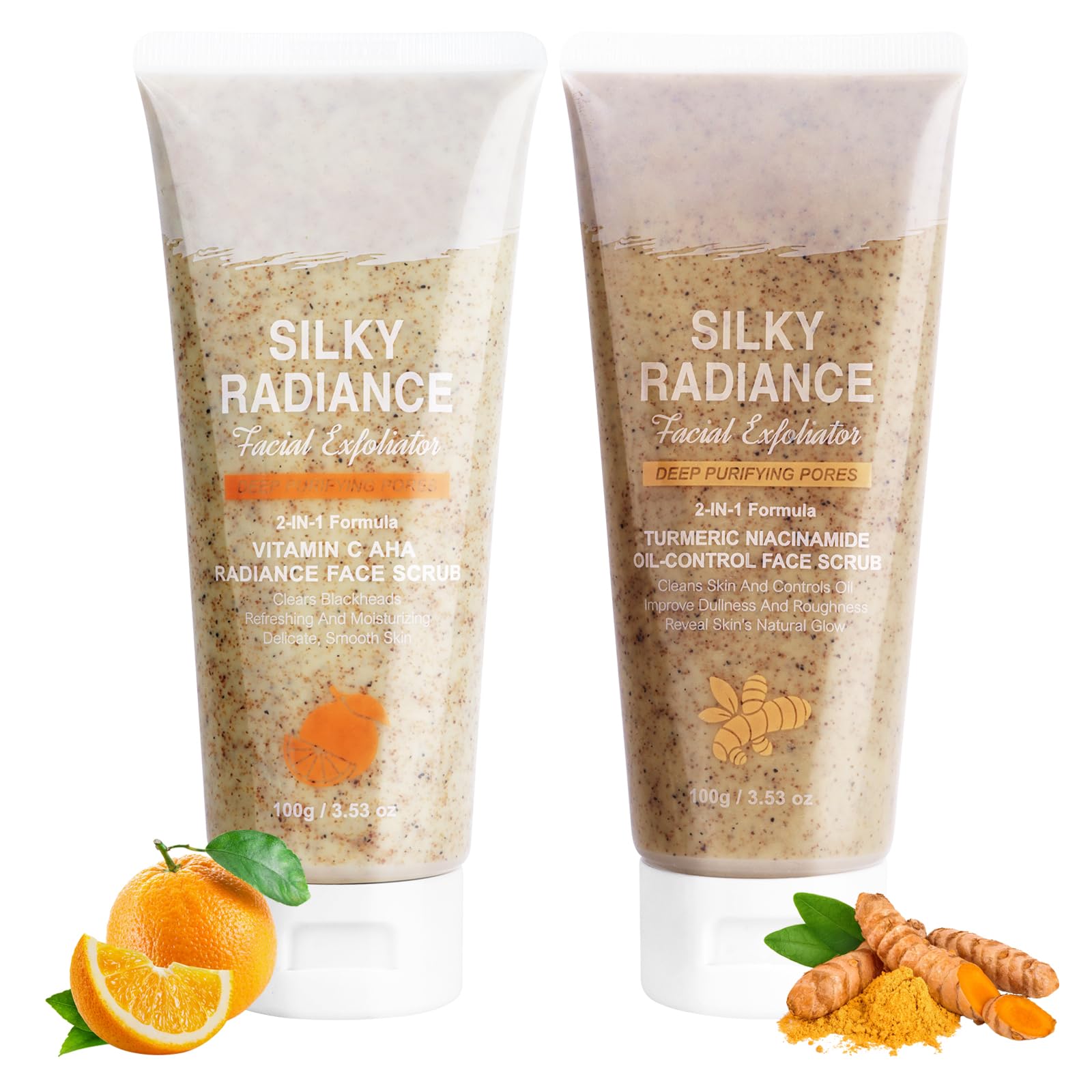 Vitamin C Face Scrub & Turmeric Face Scrub, Face Exfoliator Facial Scrub, Exfoliating Facial Wash, Exfoliating Scrub Face Cleans