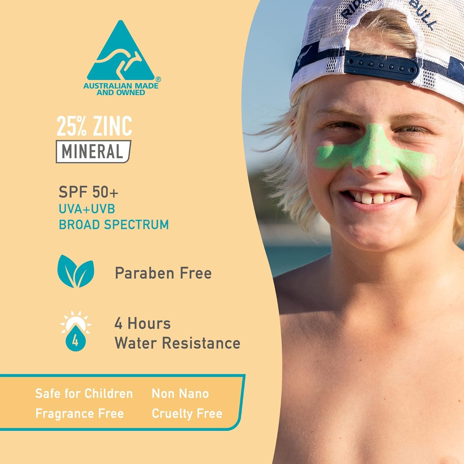 Sun Zapper Zinc Oxide Sunscreen Stick Mineral Green Spf 50+ Water Resistant For Face & Body, Adults, Kids (0.42 Oz, 12G) Broad S